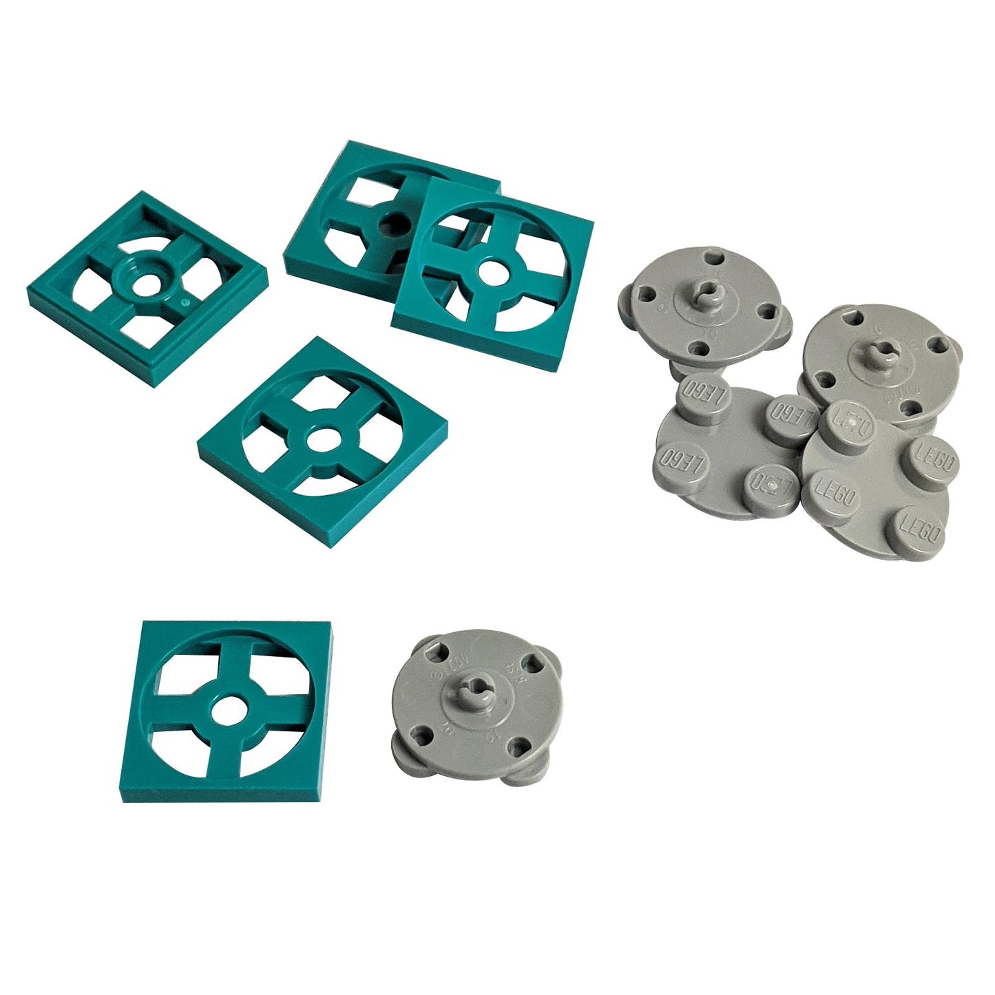 LEGO Turntable 2 x 2 Plate with light bluish gray tops, 3680c02.