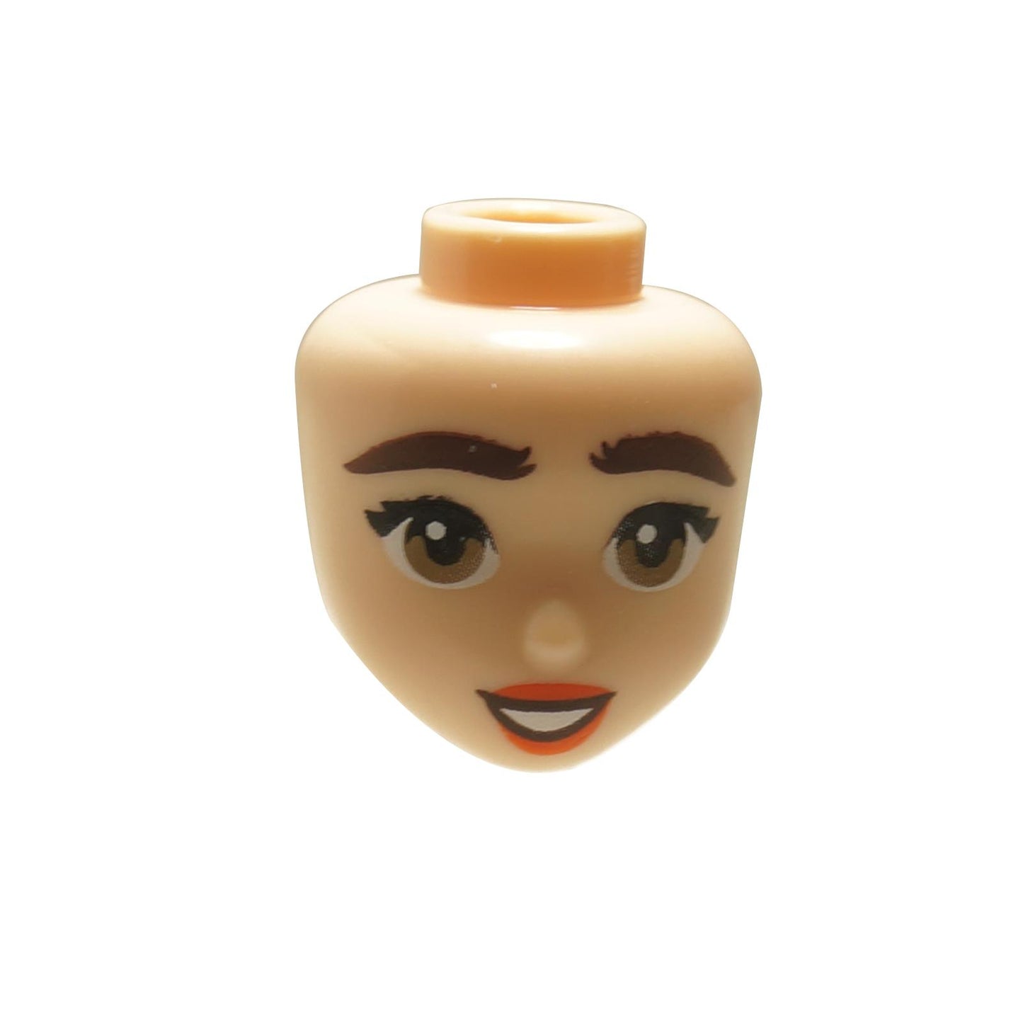 Light Nougat mini doll head 107721 with standard facial connection point and smooth molded design
