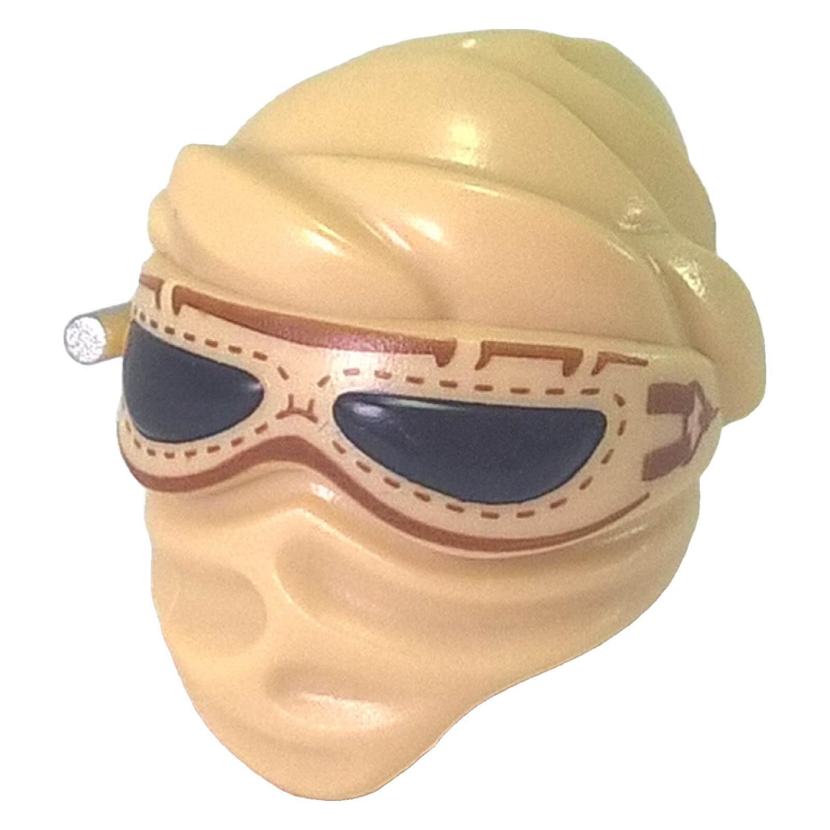LEGO 21829pb01 Tan minifigure layered fabric mask with printed goggles and black lenses