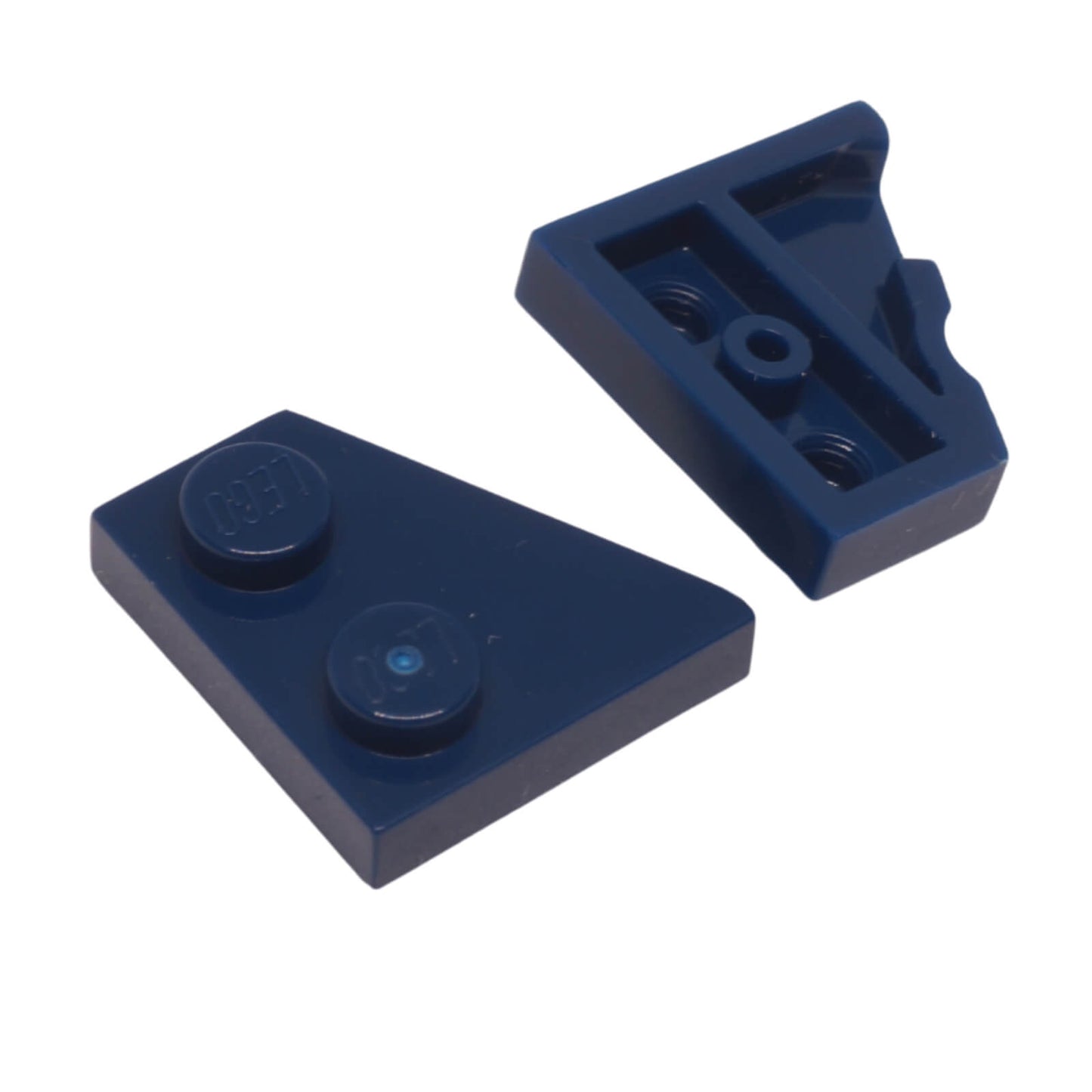 LEGO® wedge plate 24307 2 x 2 right with two studs and angled side profile dark blue