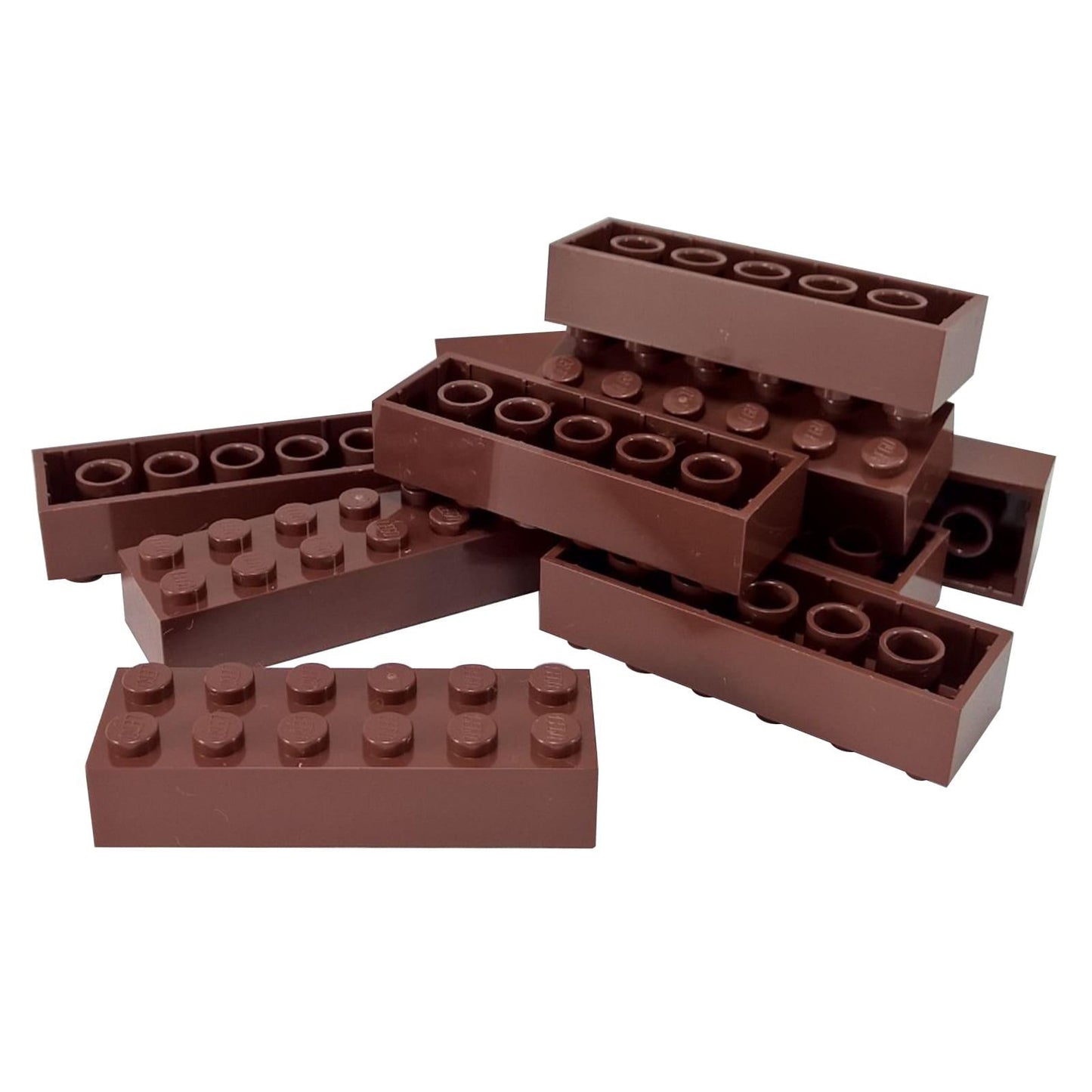 LEGO® tiili 2x6 standard rakennusosa 2456 käytetään tukevassa rakenteellisessa rakentamisessa, punaruskea