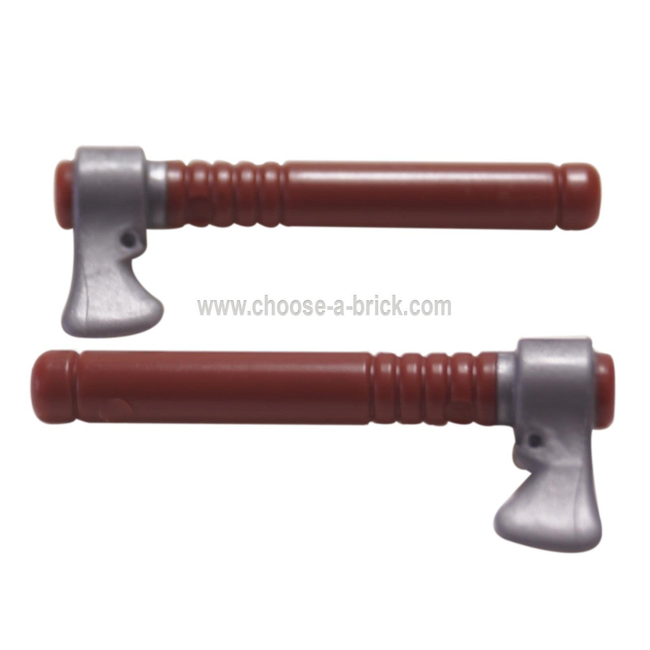 Marrón Oscuro Minifigura, Arma Hacha con Plana Silver Cuchilla - piezas y partes de LEGO