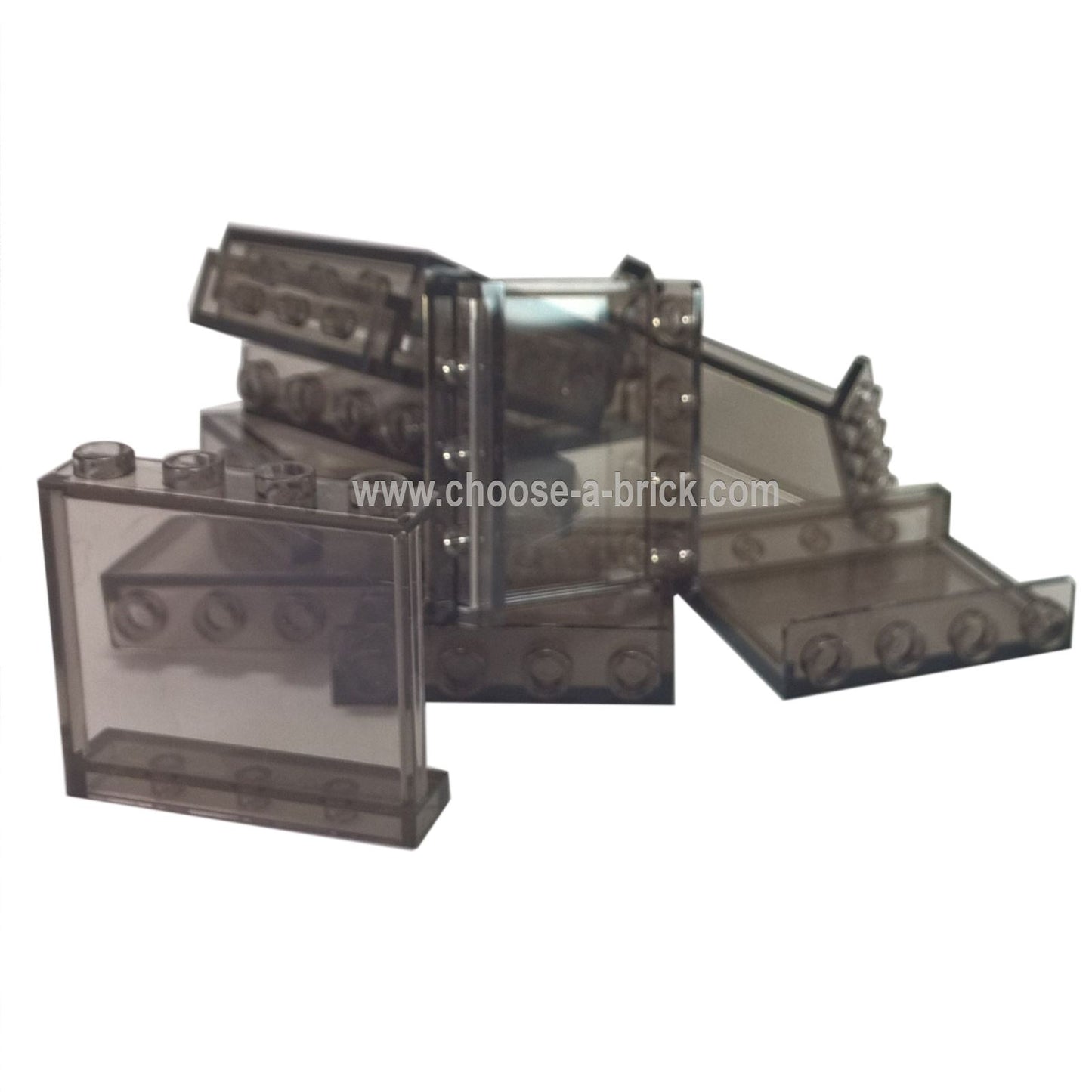 LEGO® Panel 1 x 4 x 3 with Side Supports – Hollow Studs (60581) in Trans-Brown. Perfect for creating tinted windows, sleek architectural details, or realistic vehicle canopies in LEGO® builds.