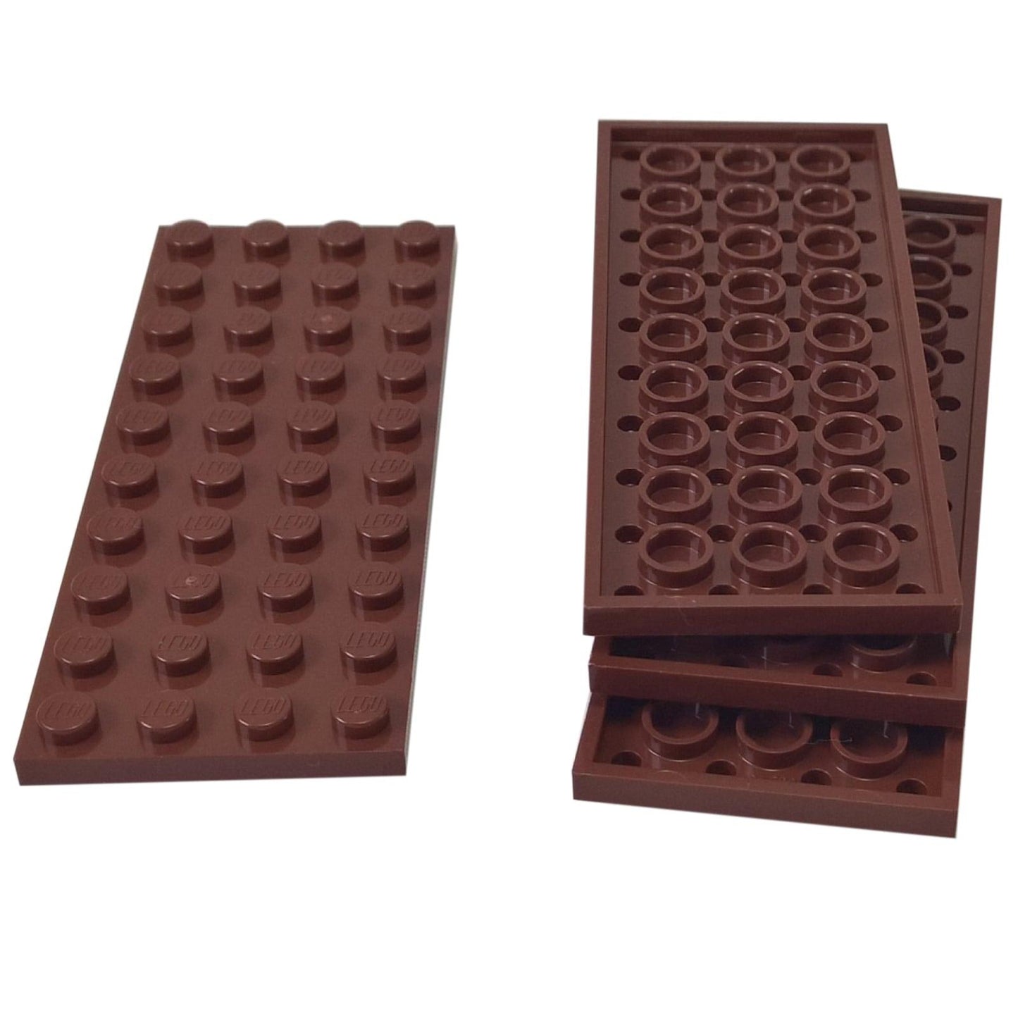 LEGO® placa 4x10 pieza de construcción plana grande 3030 utilizada para bases y plataformas estructurales anchas, marrón rojizo