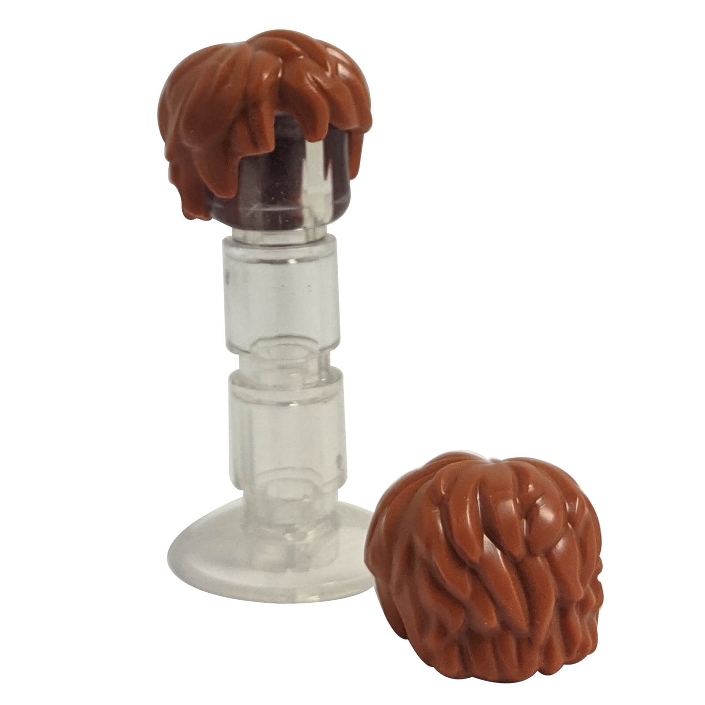 LEGO® hair piece 36762 thick messy minifigure hair with layered strand texture dark orange
