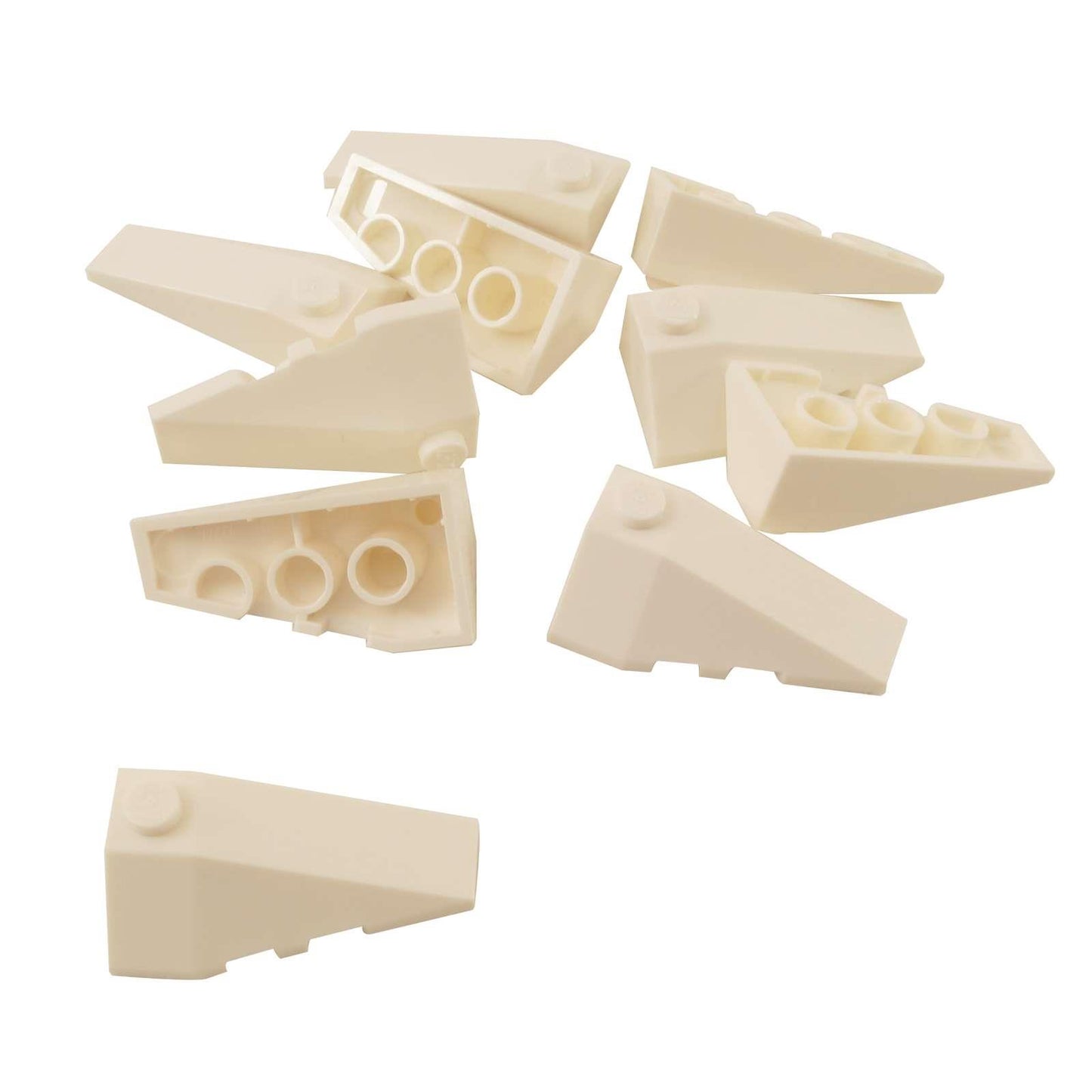 LEGO® pieza inclinada 4x2 triple-derecha 43711 utilizada para detalles angulados en vehículos y construcciones, blanco