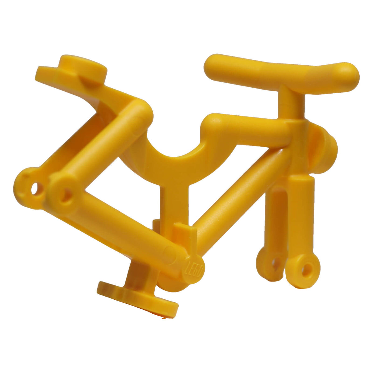 LEGO® bicycle frame 4719 with handlebars fork sections and wheel mounting points yellow side view