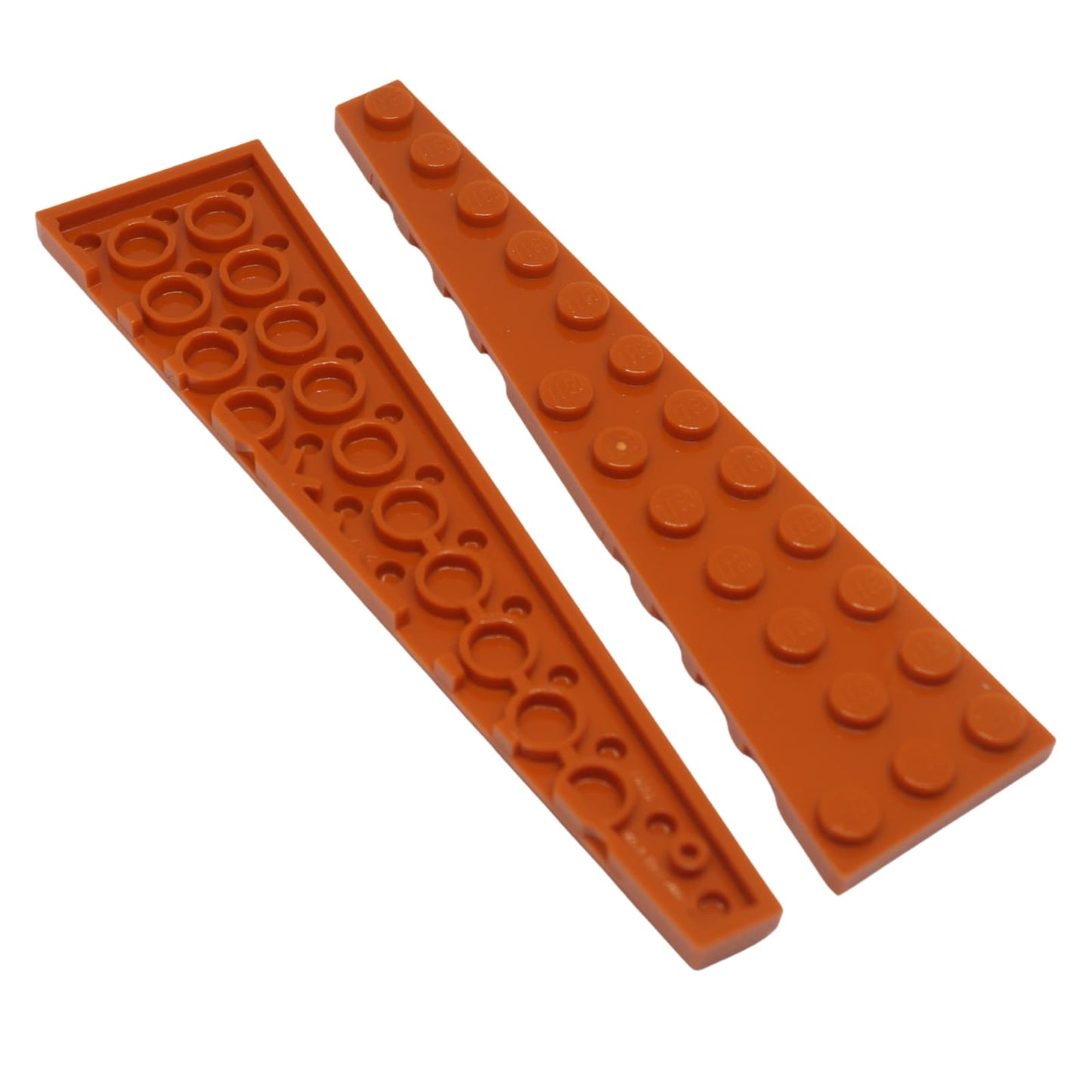 Dark orange wedge plate 12x3 left part 47397 angled building piece