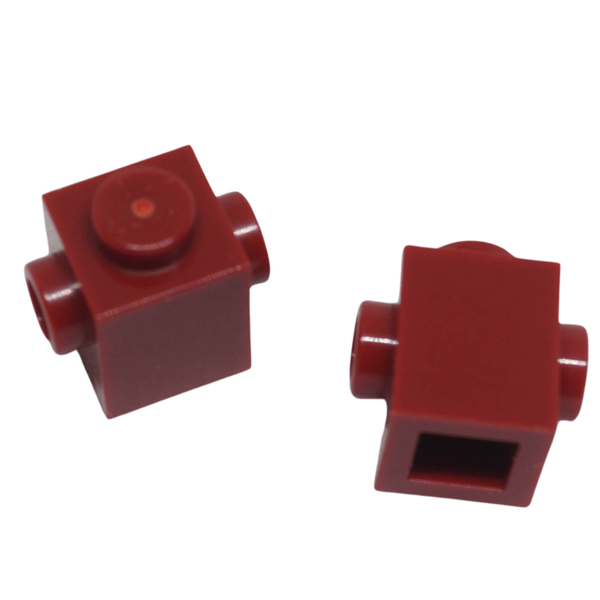 LEGO® modified brick 47905 1 x 1 with studs on two opposite sides dark red