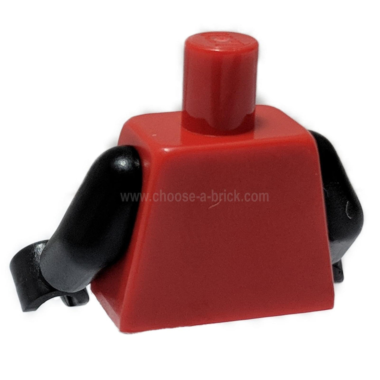 Red LEGO torso 973pb4131c01 with black arms and hands.