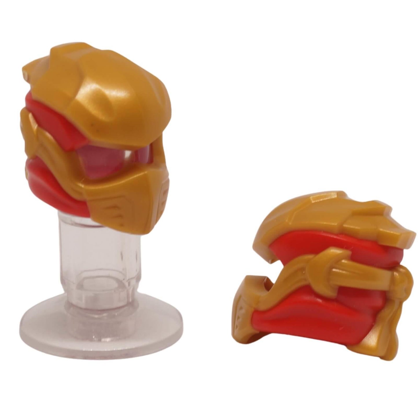 LEGO NINJAGO Wrap Type 10 headgear 5990pb01 with Pearl Gold armour shown in a red wrap variant
