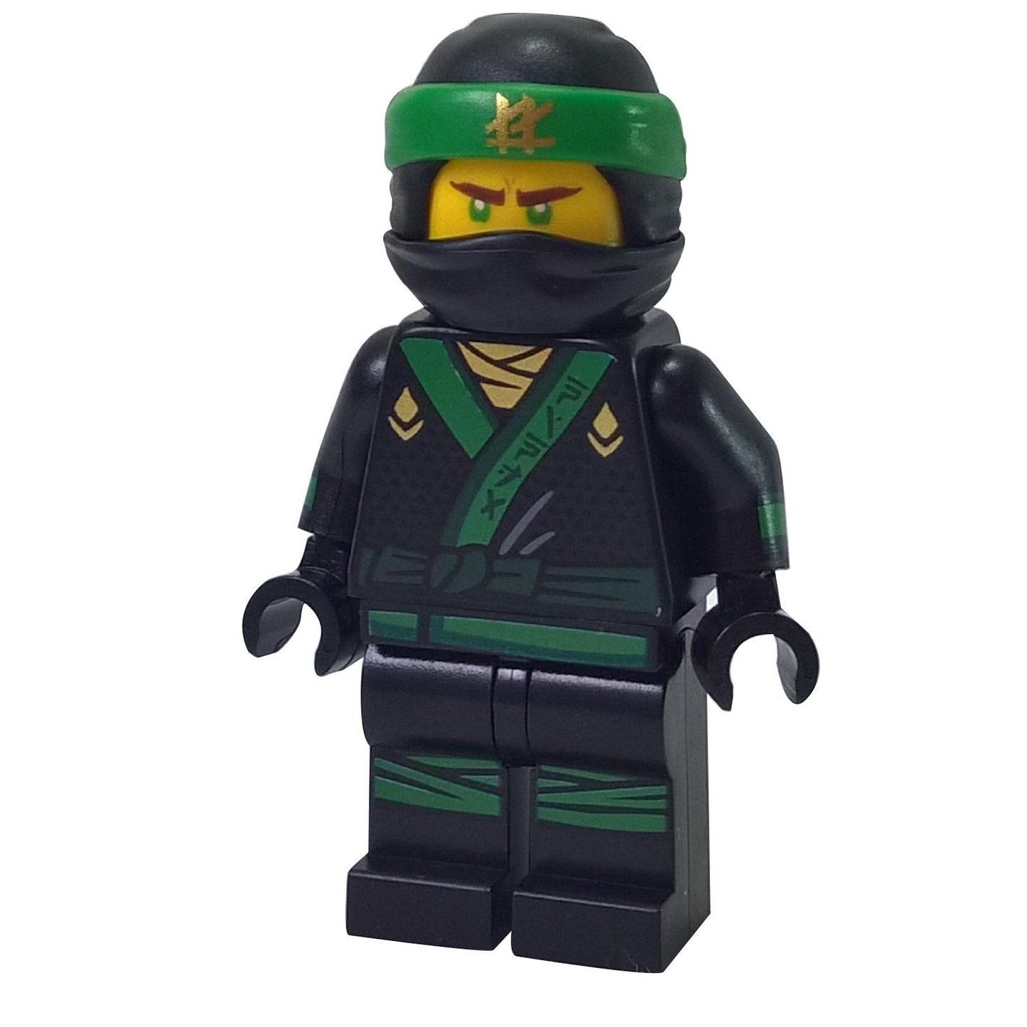 LEGO® NINJAGO® Movie Lloyd Zelená Ninja minifigurka (njo0312) v černém a zeleném ninja obleku s čelenkou.