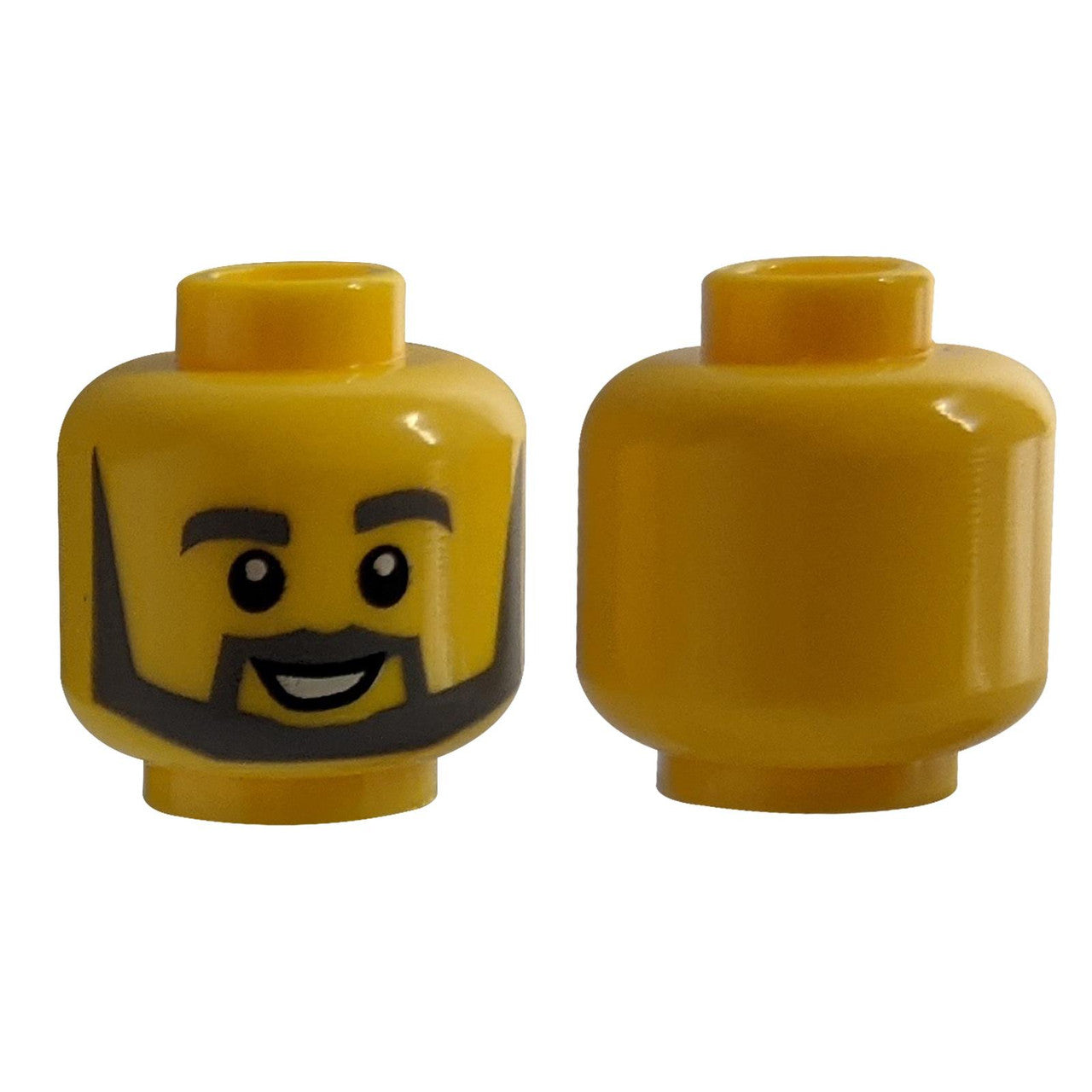 LEGO Teil Winkelschnurrbart und dünnes, spitzes Backenbartmuster - Vorderansicht.
