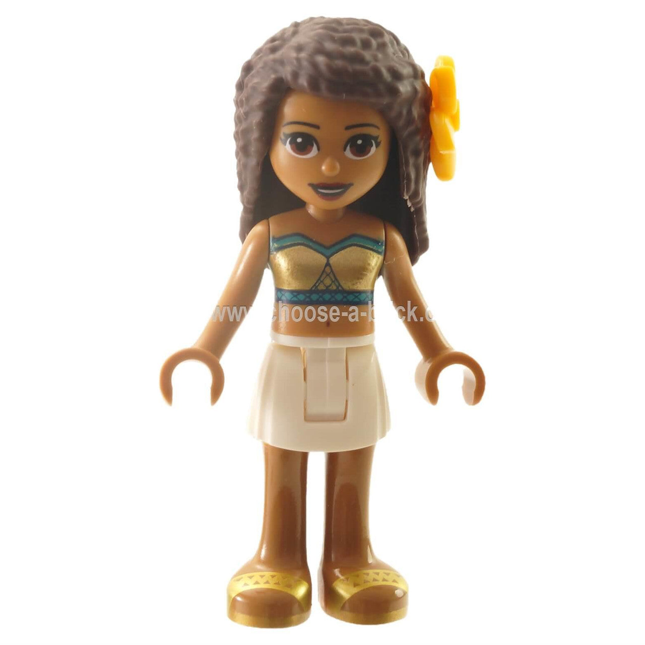 Kawan Andrea, Putih Skirt, Turquoise Gelap dan Gold Swimsuit Tube Top, Flower - LEGO Minifigures
