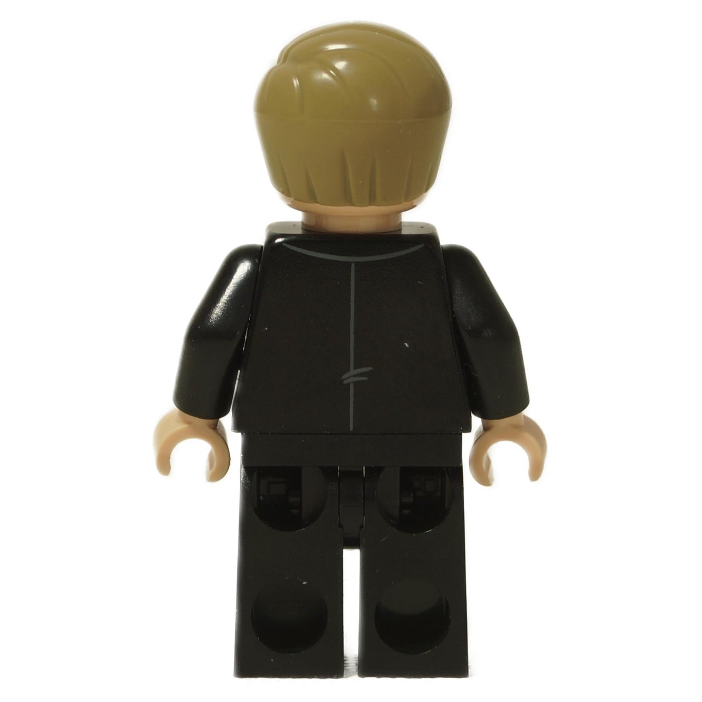 LEGO® Speed Champions James Bond minifigure (sc102) back view with plain black suit and hair detail.