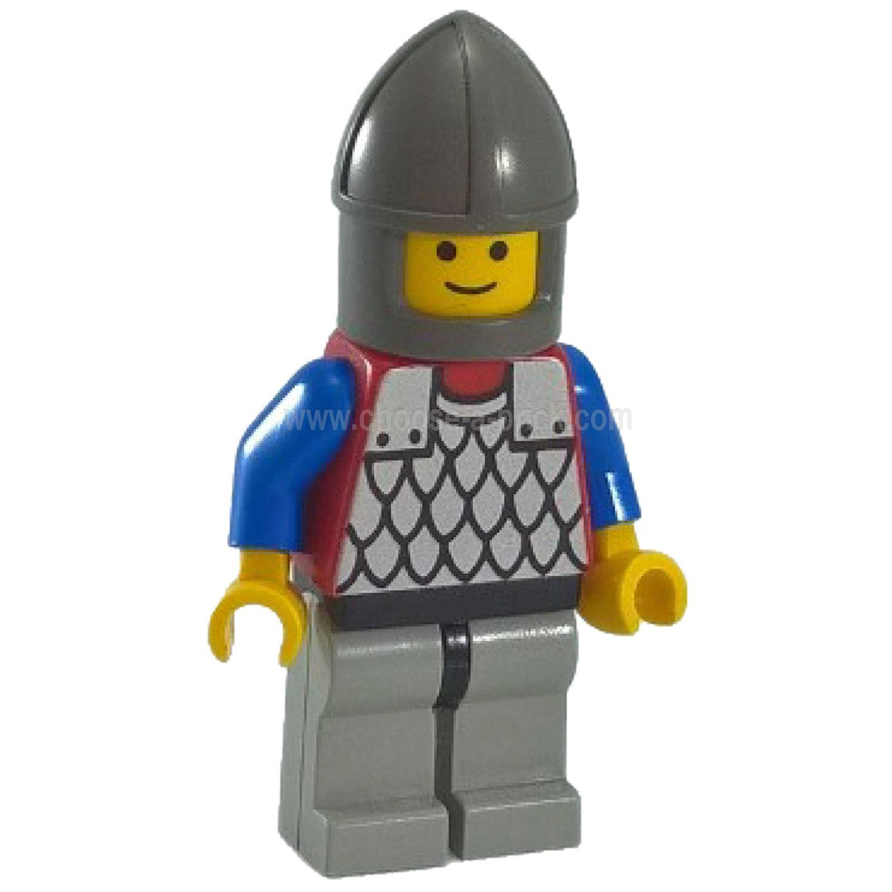 Scale Mail - Red with Blue Arms, Light Gray Legs with Black Hips, Dark Gray Chin-Guard