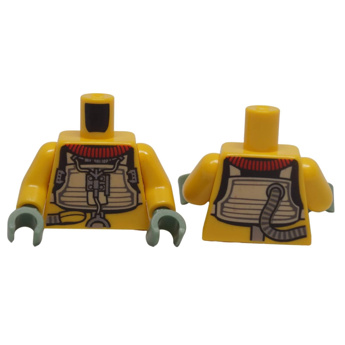 LEGO® Star Wars Trandoshan yellow minifigure torso with tan armour, dark red collar and printed back