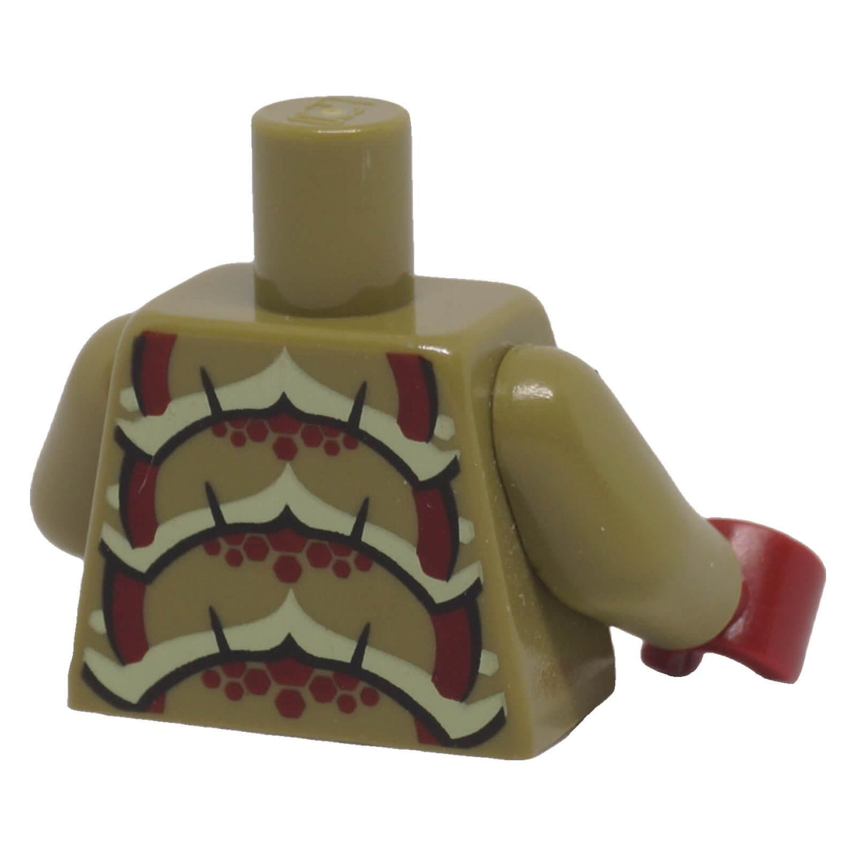 LEGO® Galaxy Squad Buggoid torso 973pb1263c01 with olive green arms and dark red exoskeleton print, back view