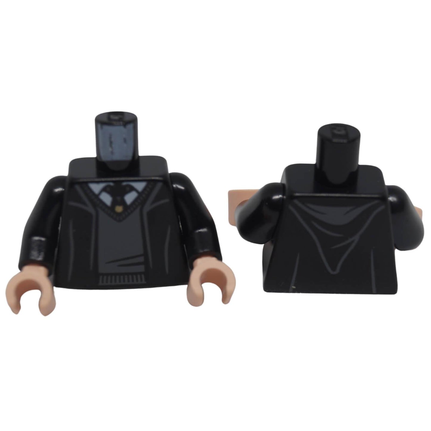 LEGO Hogwarts robe torso 973pb4420c01 with sweater, white shirt and tie shown front and back