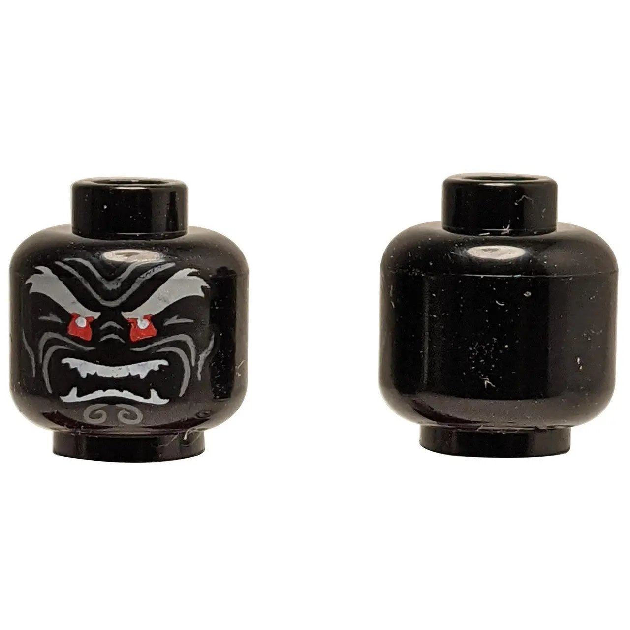 Minifigure Tête avec motif de visage maléfique noir et rouge