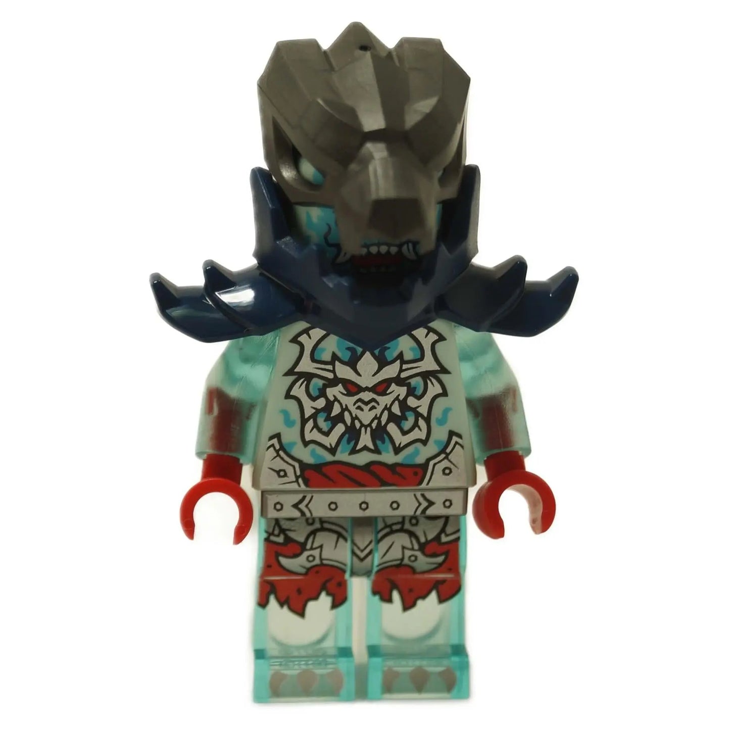 LEGO® NINJAGO Spectral Dragonian Scout minifigure from Dragons Rising 2025 with translucent legs and horned helmet from set 71838 - no sword