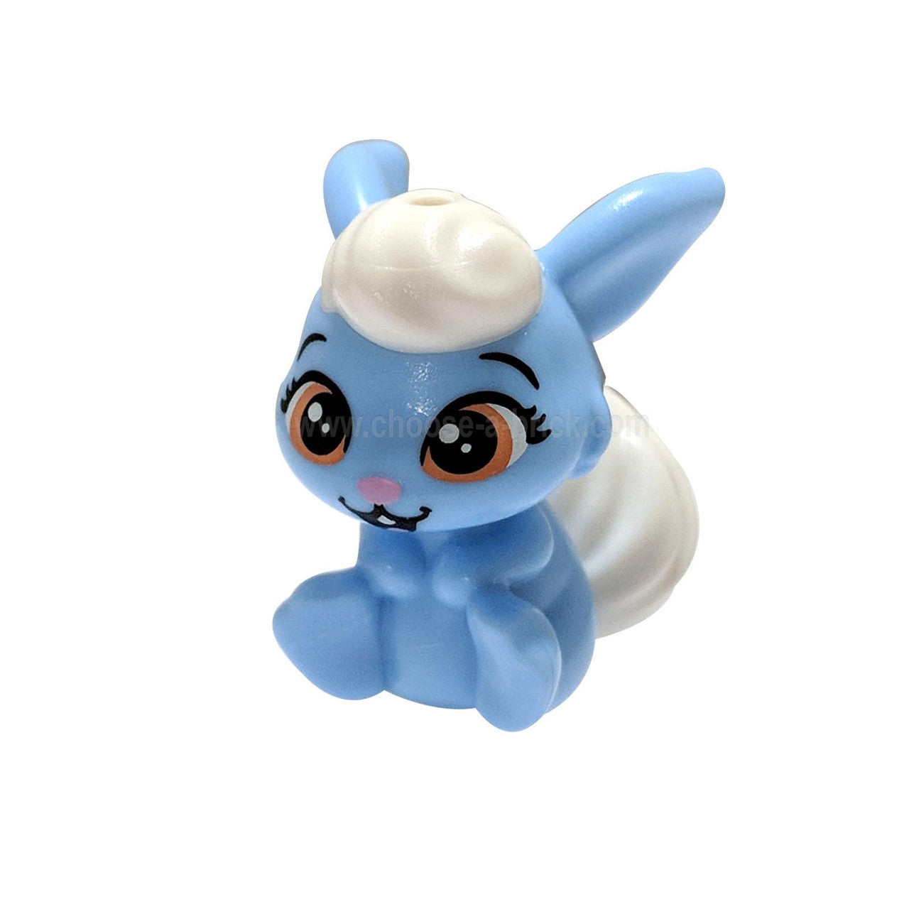 Bright Light Blue Bunny - Rabbit, Whisker Haven Tales, Snow White?â????s Bunny with White Bangs and Tail, Medium Dark Flesh Eyes and Bright Pink Nose Pattern Berry