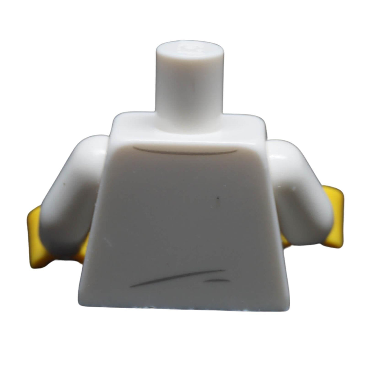 LEGO white racing torso 973pb5756c01 back with curved neckline and crease print