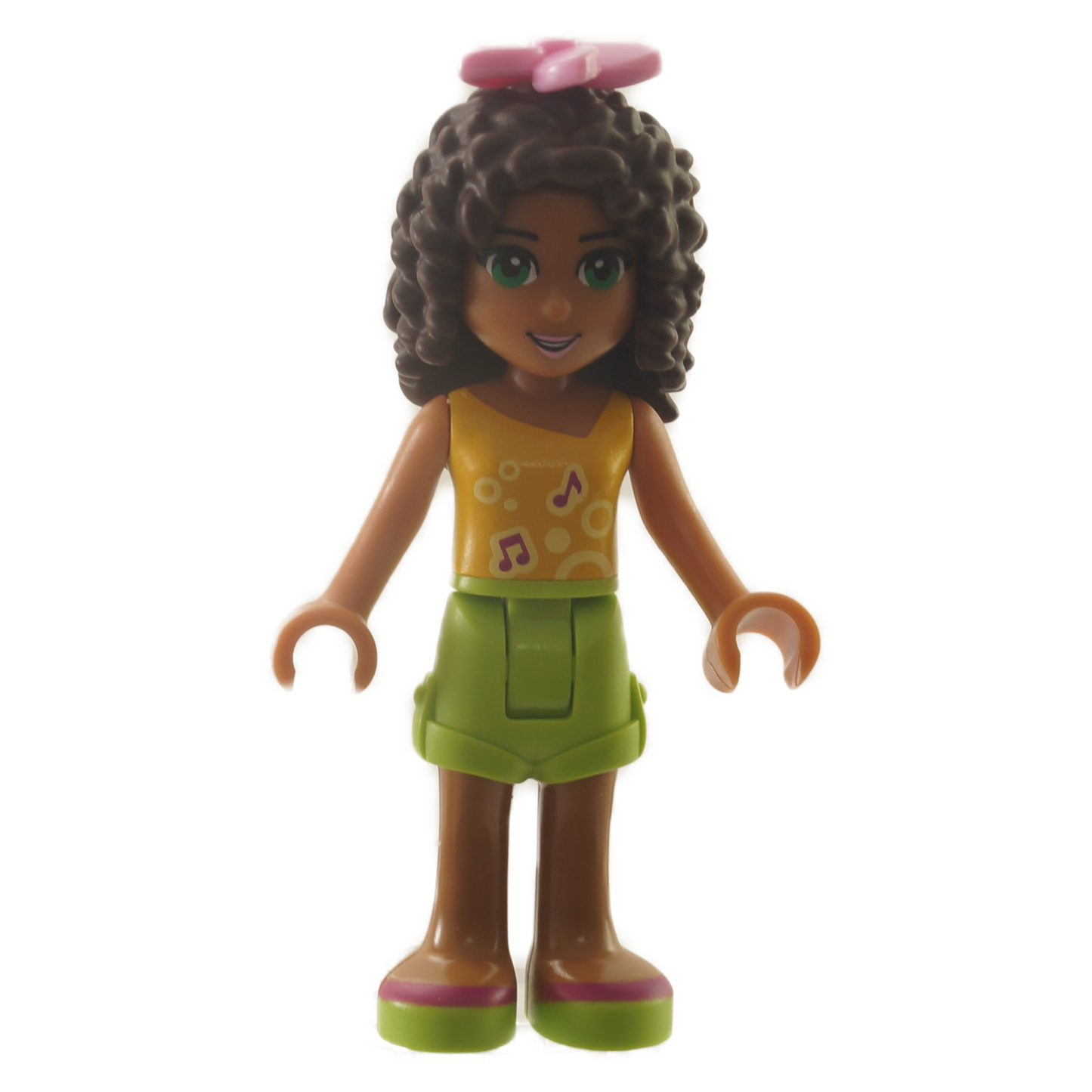 LEGO Friends Andrea minifigure frnd0094 orange top lime shorts bow