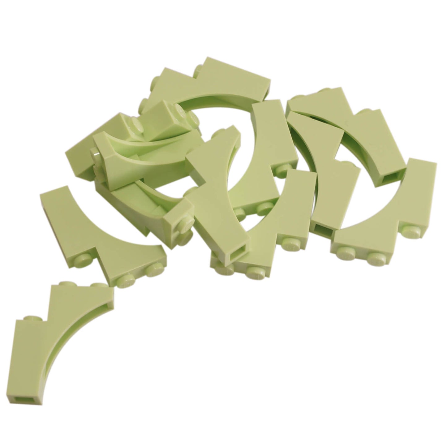 LEGO arch brick 1 x 3 x 3 part 13965 yellowish green curved structure piece
