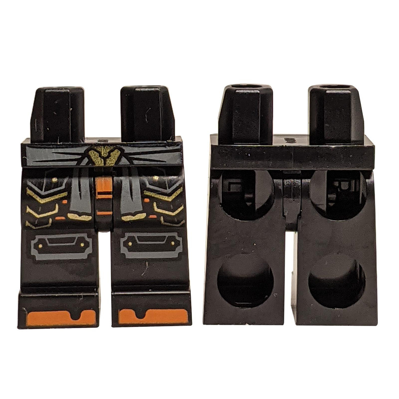 LEGO® minifigure armor legs with gold grey and orange print part 970c00pb1610