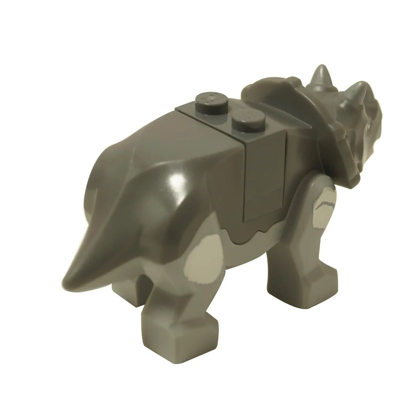LEGO Baby Triceratops, gris azulado oscuro, vista trasera con cola