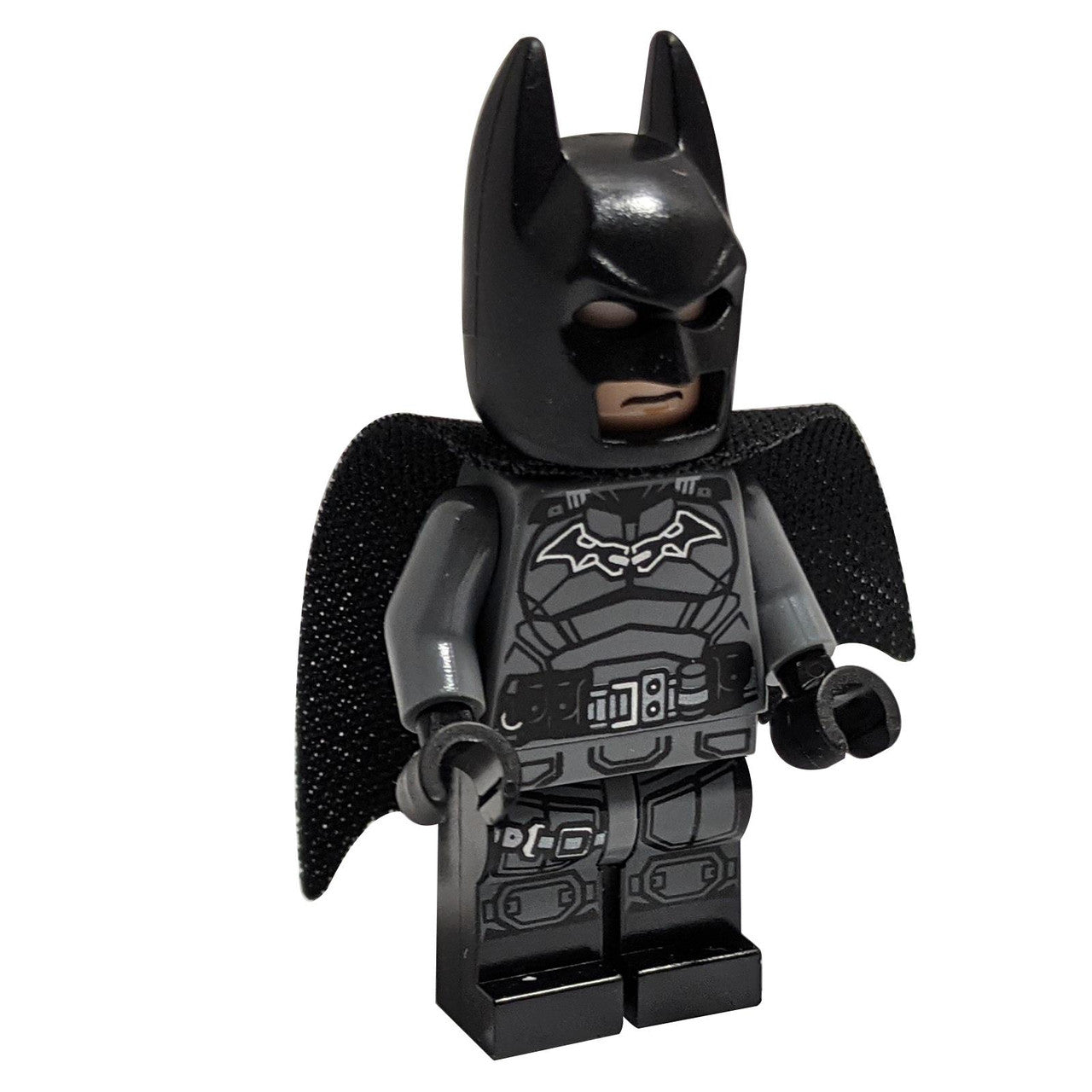 LEGO Minifigurka Batman w ciemnoniebiesko-szarym garniturze z czarnym pasem, rękami i gąbczastym peleryną - sh0786new