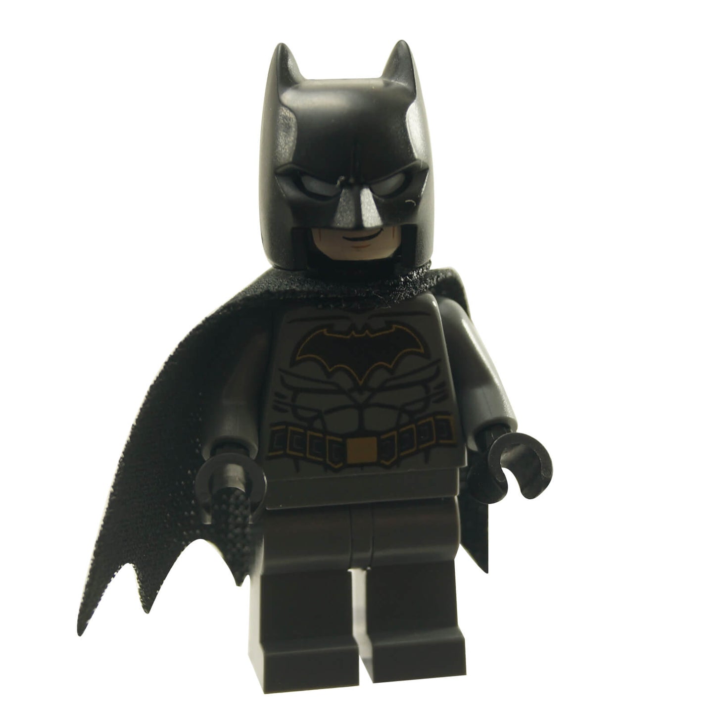 LEGO Batman minifigure dark bluish gray gold outline emblem sh0589a