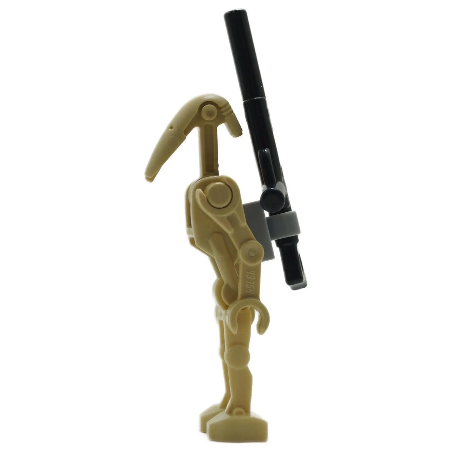 LEGO Star Wars Battle Droid sw1320, beige, Seitenansicht mit Rückenclip