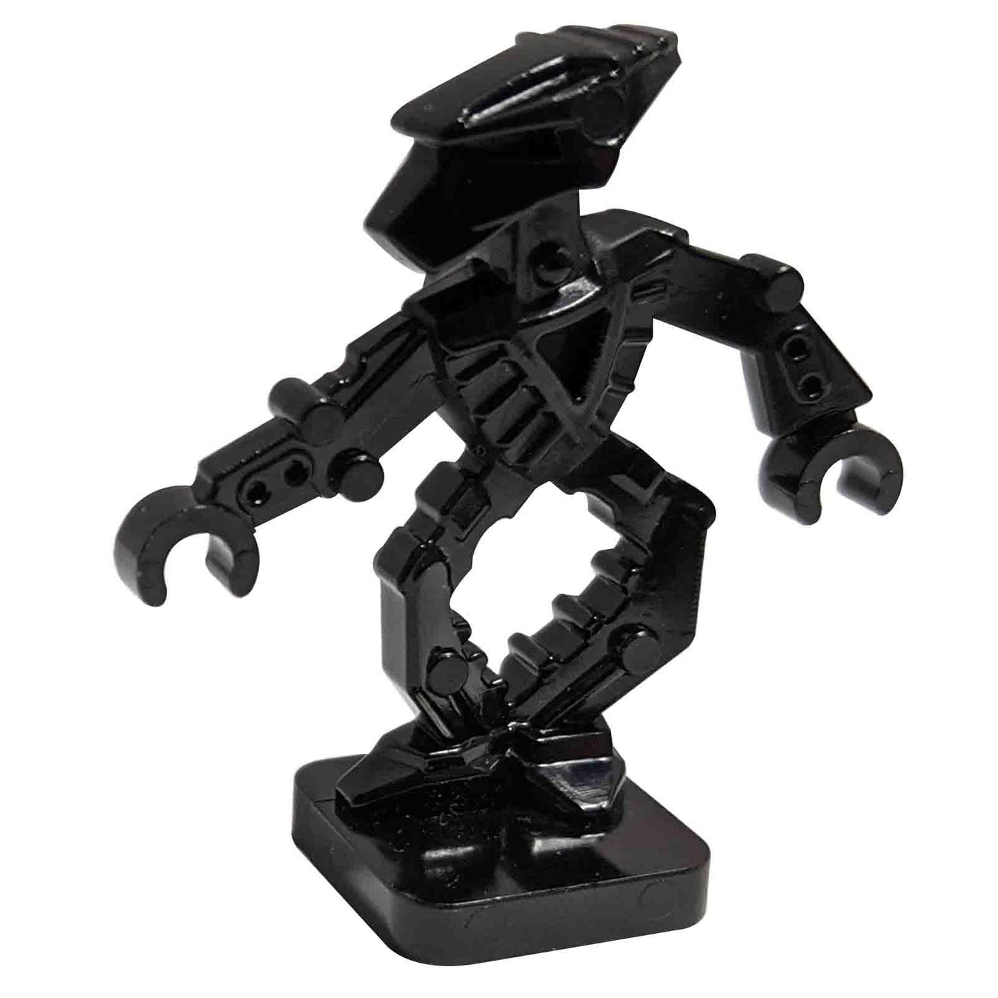 black lego bionicle mini toa hordika whenua 51635 mechanical figure on base