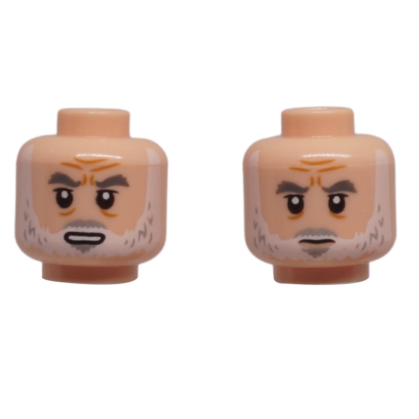 LEGO dual-sided minifigure head with full beard and stern expression 3626pb2728
