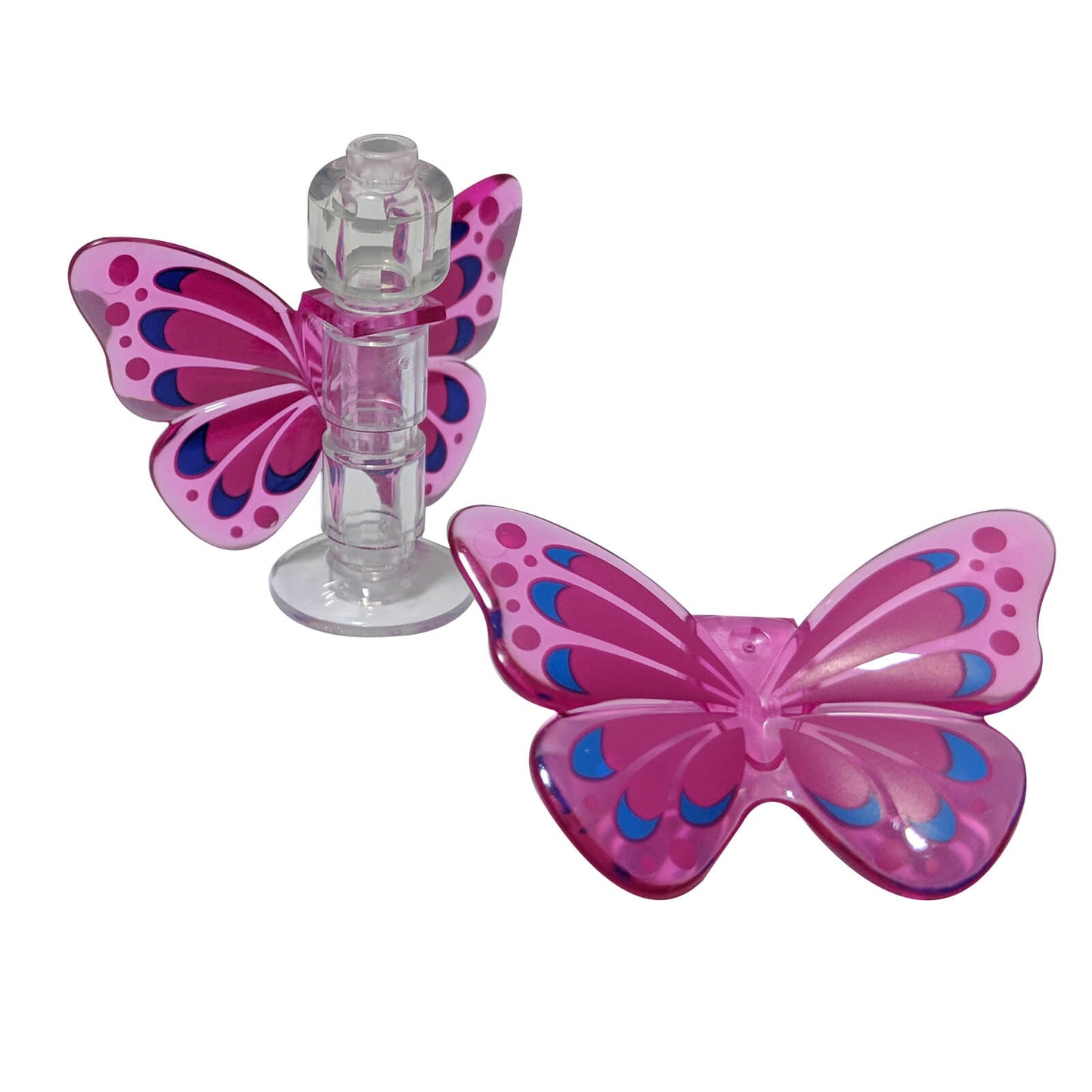 LEGO butterfly minifigure wings 29590pb01 with magenta and blue printed pattern