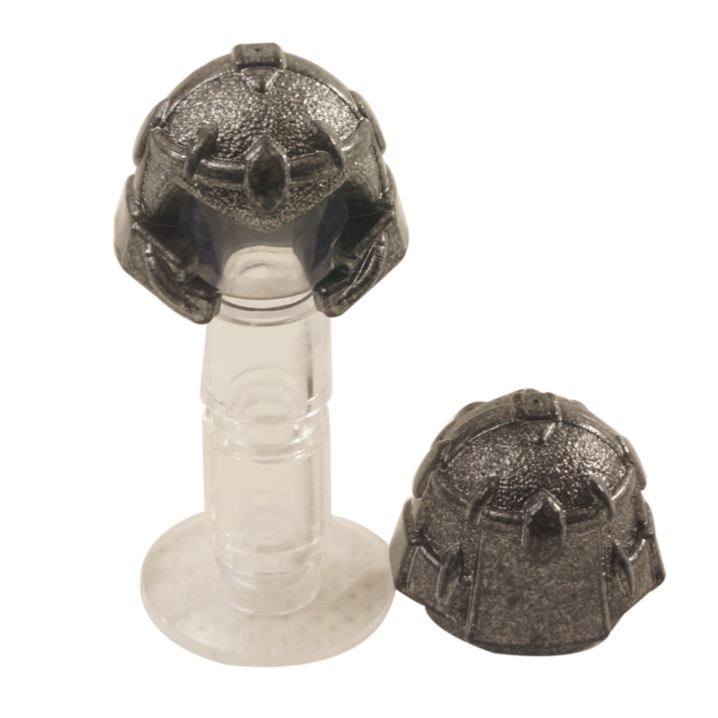Speckle black silver castle helmet with cheek protection troll style headgear