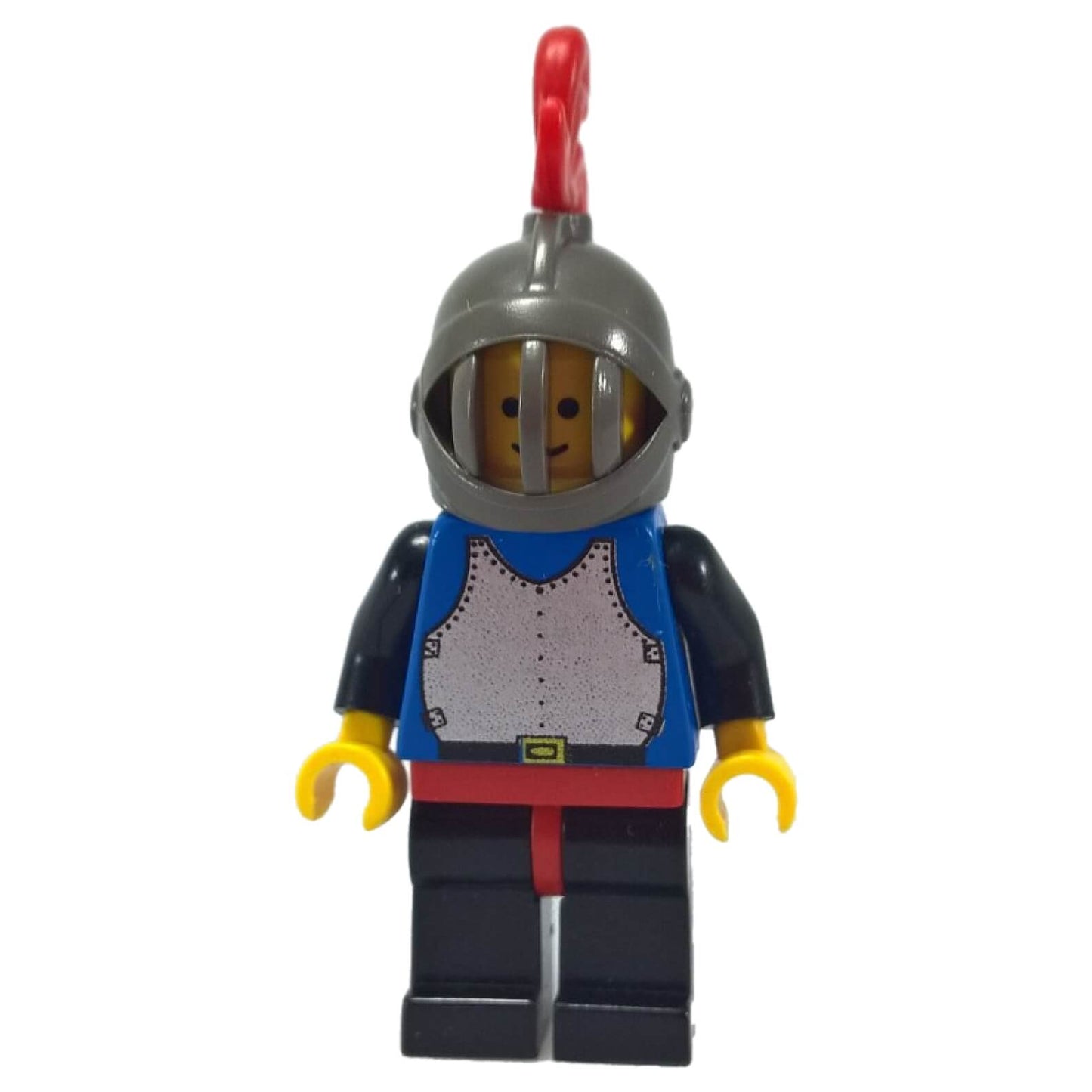 Castle Knight cas181 minifigure with grille helmet, red plume and blue cape