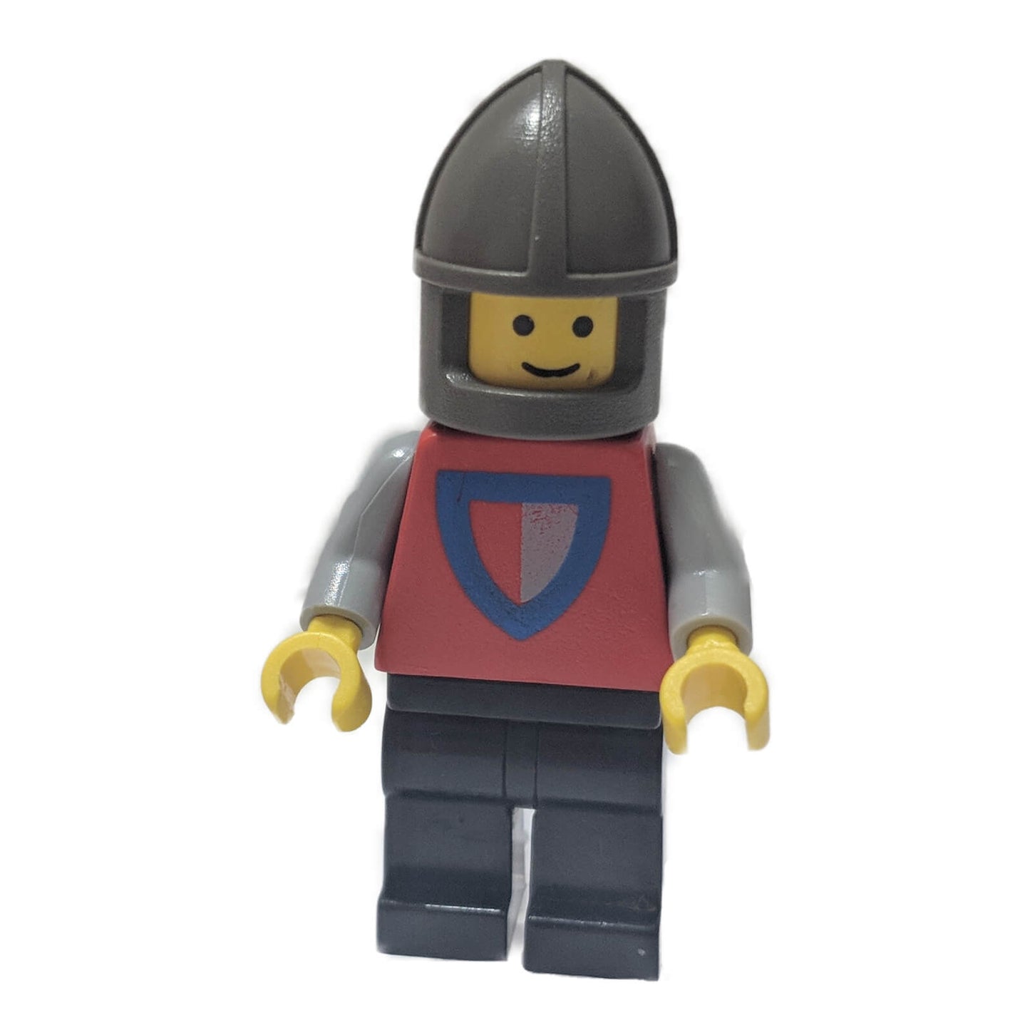 LEGO® Castle Knight minifigure cas002 with halved shield torso and chin-guard helmet