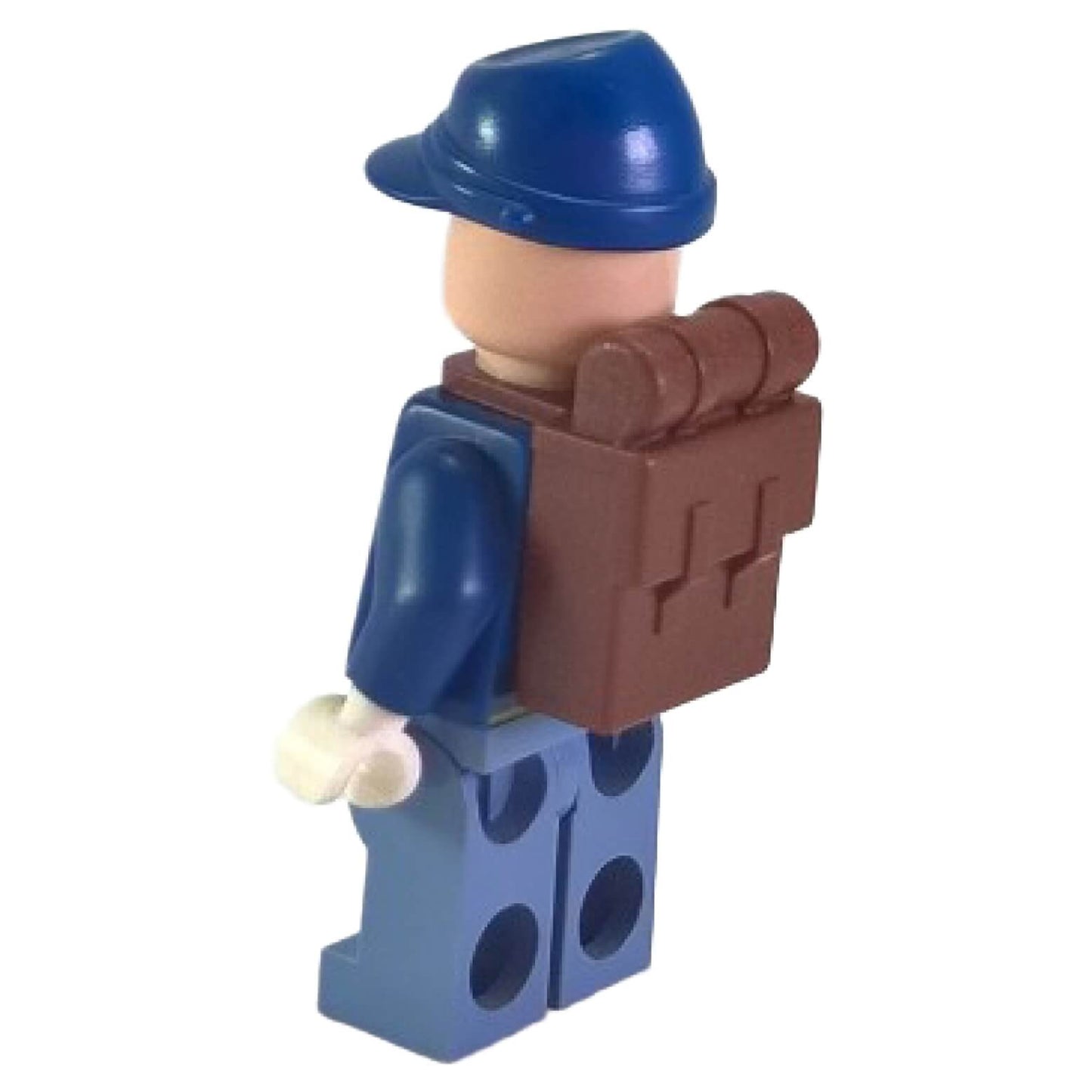 LEGO® Cavalry Soldier minifigure with dark blue uniform cap and backpack - backside