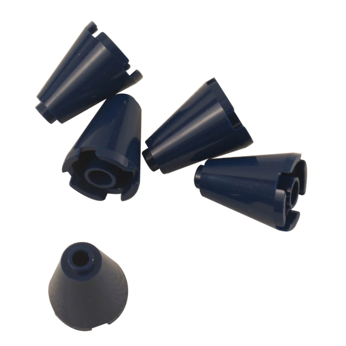 Dark blue cone 2 x 2 x 2 3942c with completely open stud top for stacking and detailing