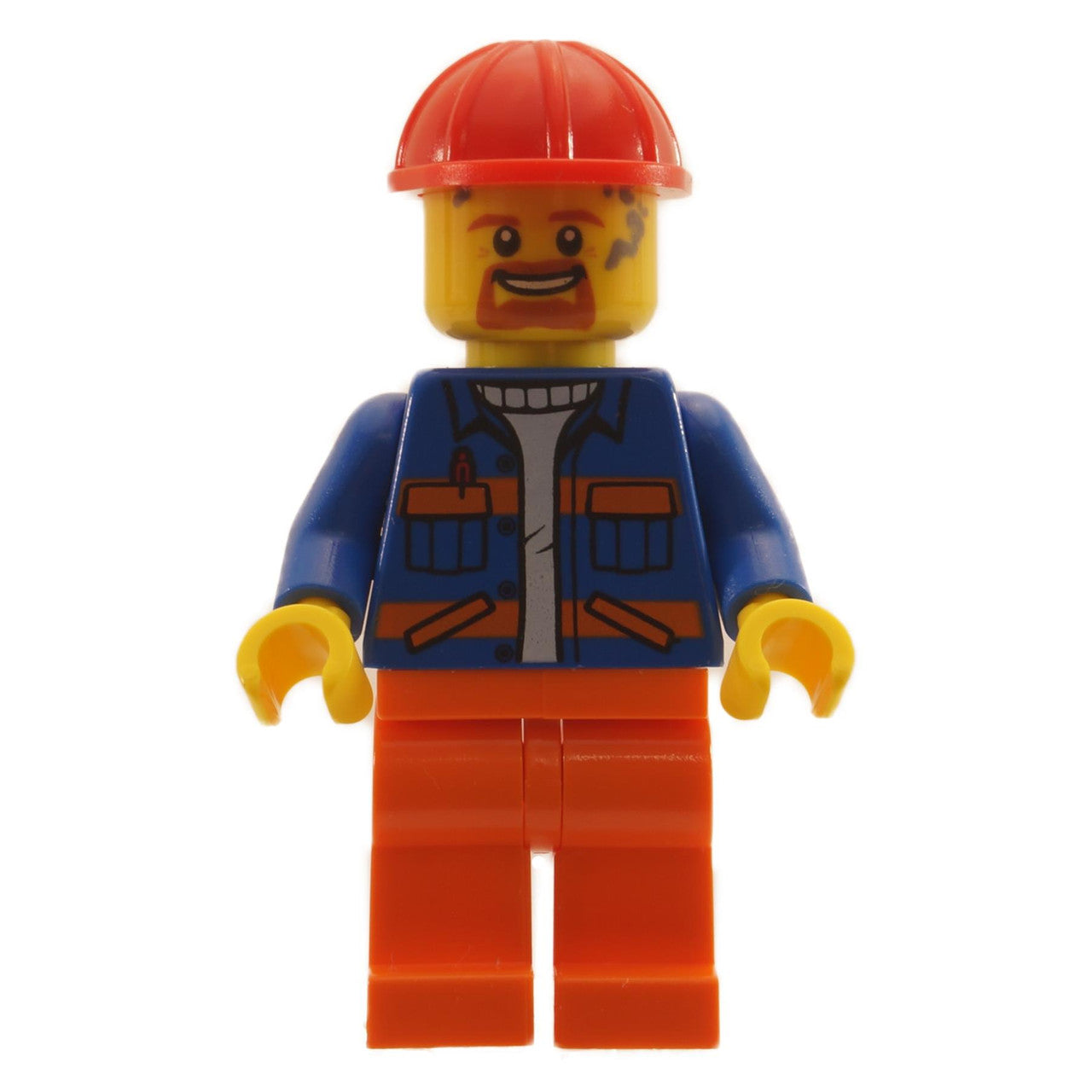 LEGO Minifigura Trabajador de construcción con equipo de seguridad actualizado, atuendo naranja vibrante - cty1161new