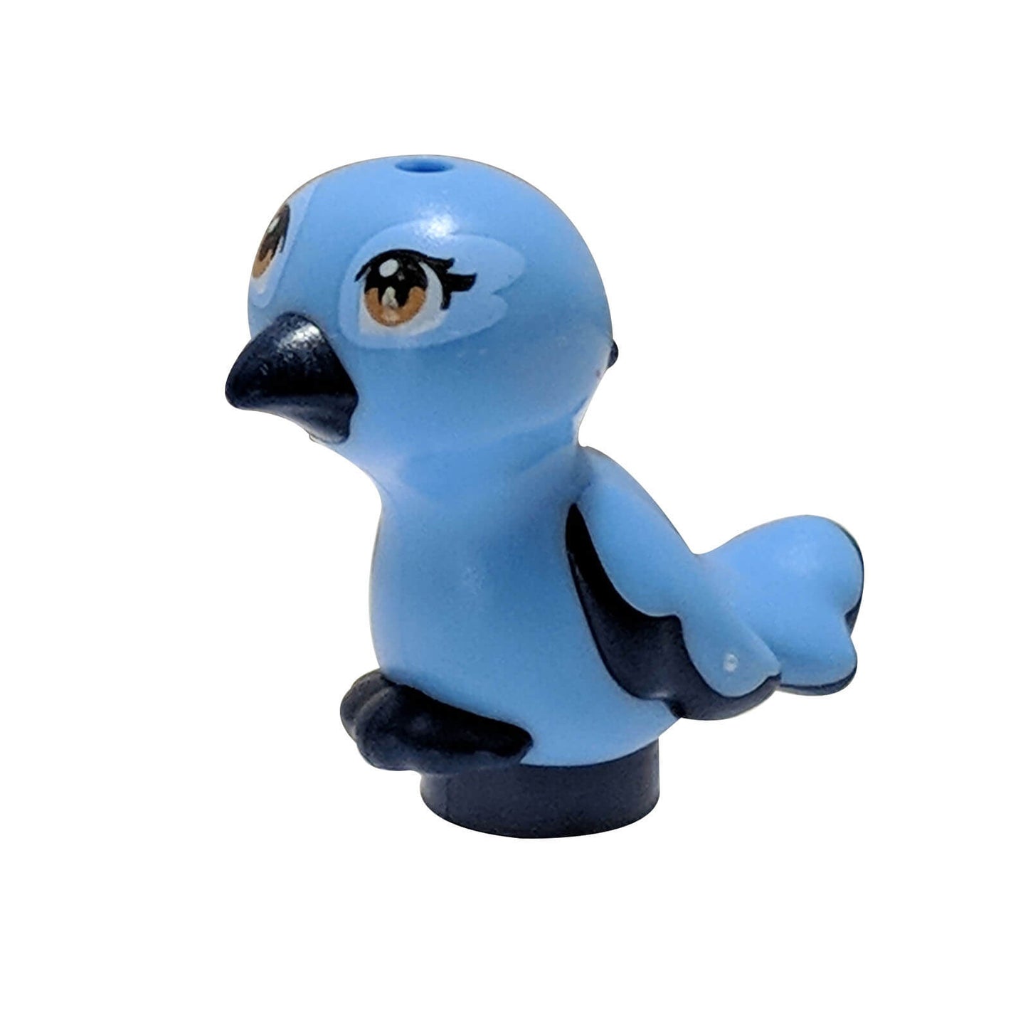 Dark blue LEGO® bird 35074pb03 with medium blue body pattern and joined feet
