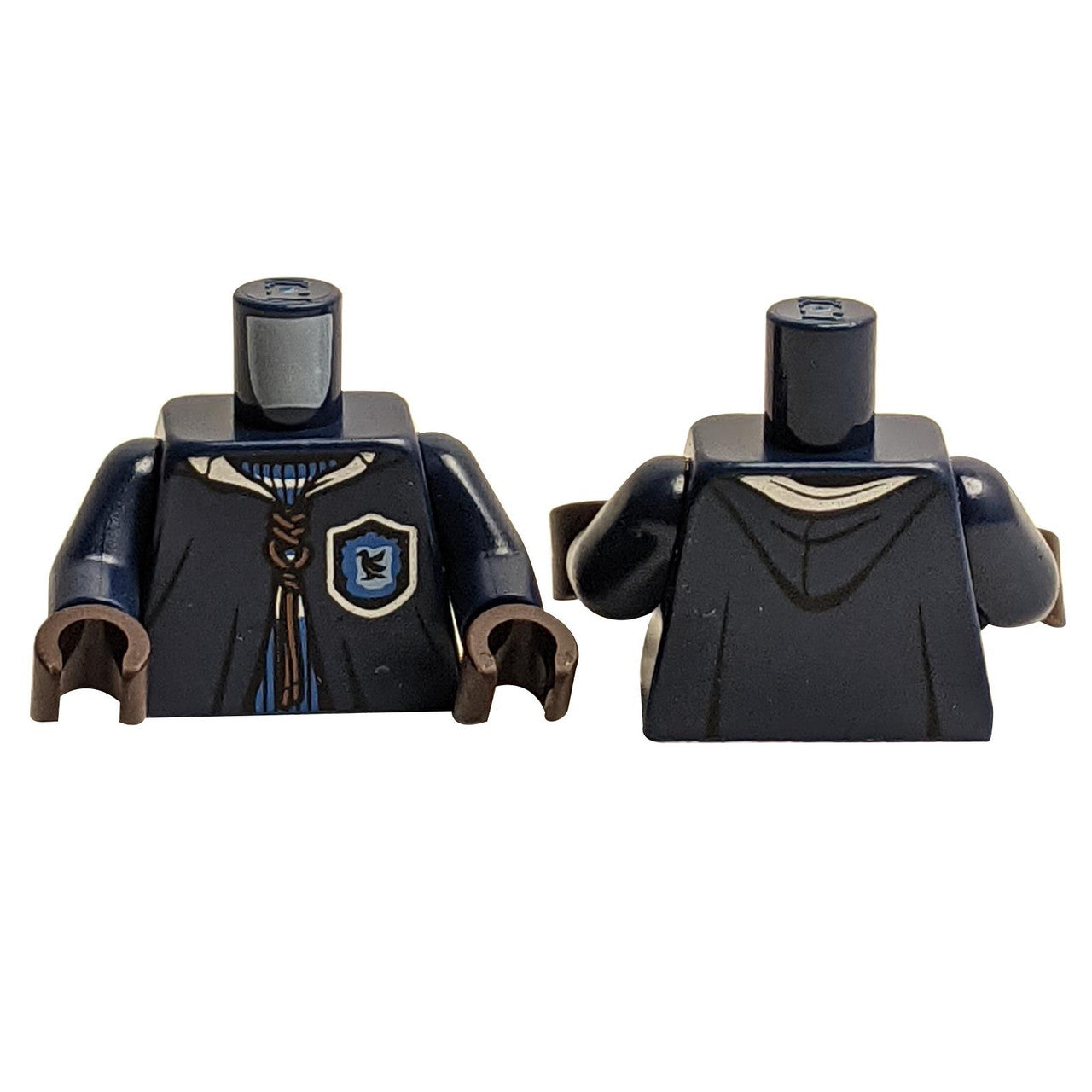 dark blue LEGO hooded robe torso blue collar crest orange laces 973pb4029c02