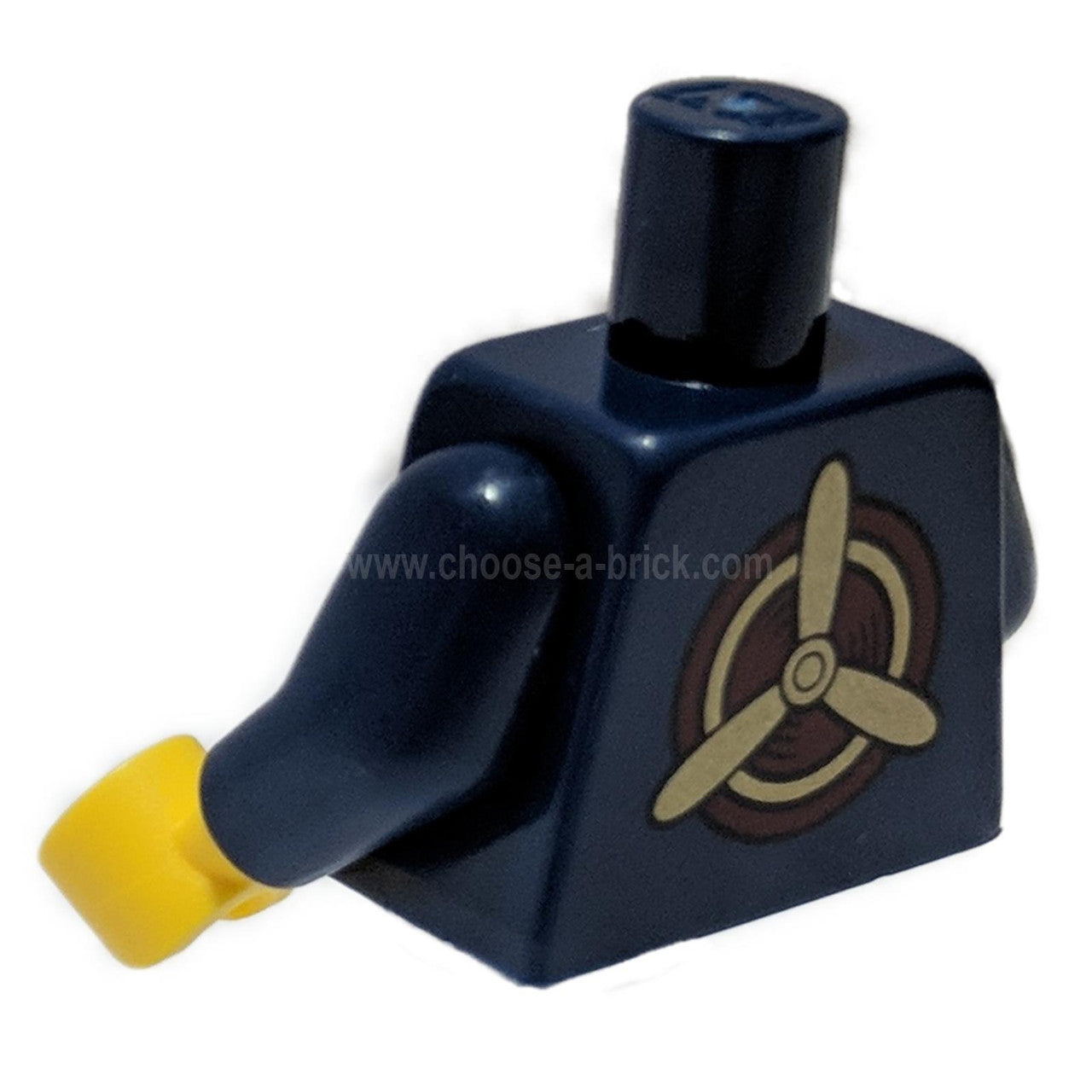 dark blue LEGO pilot jumpsuit torso propeller back emblem 973pb4139c01