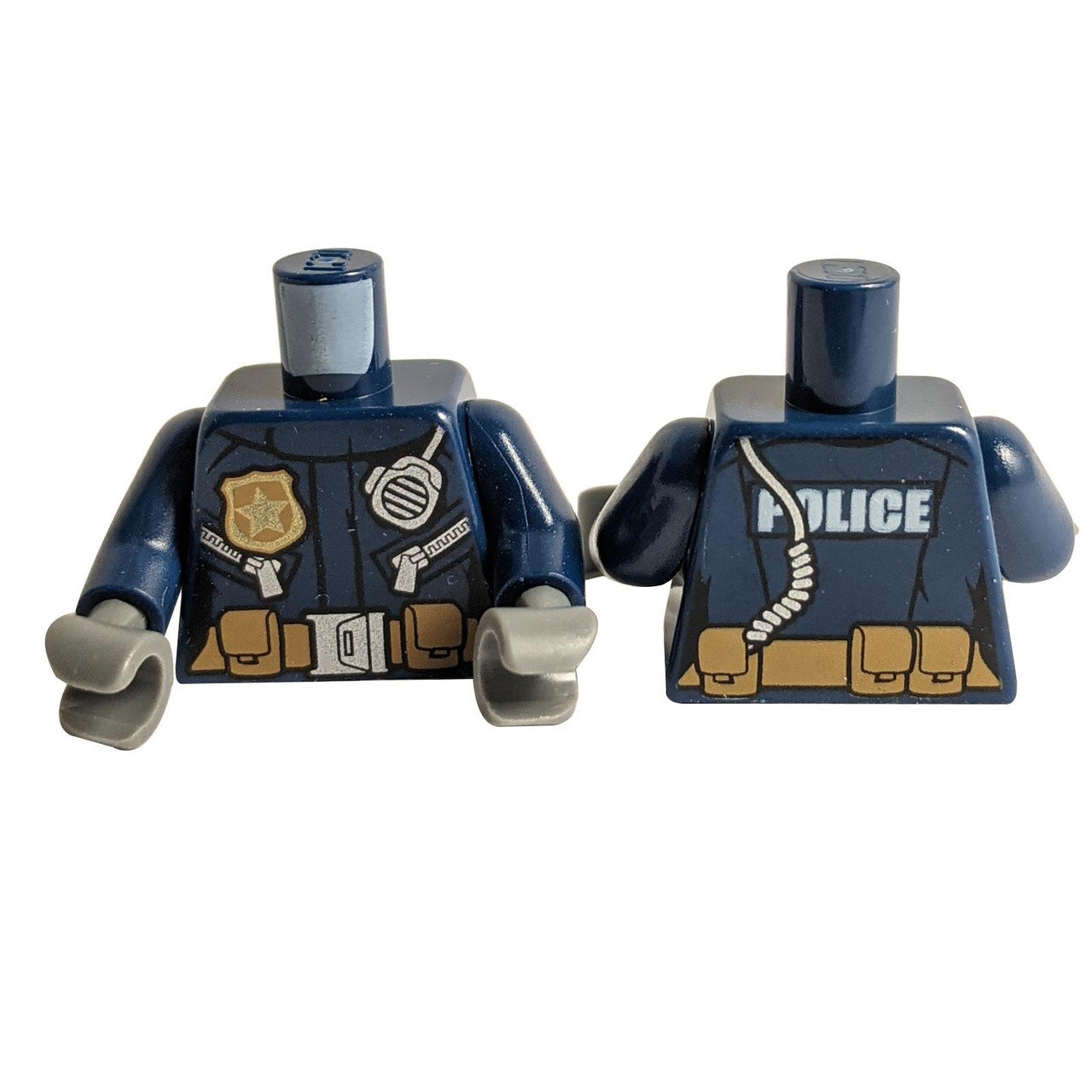 LEGO dark blue police jacket torso with badge and radio print 973pb2606c01