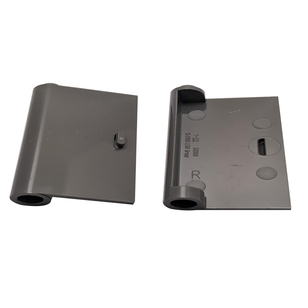Dark bluish gray 1 x 3 x 4 right door with opening between top and bottom hinge for LEGO® building doors