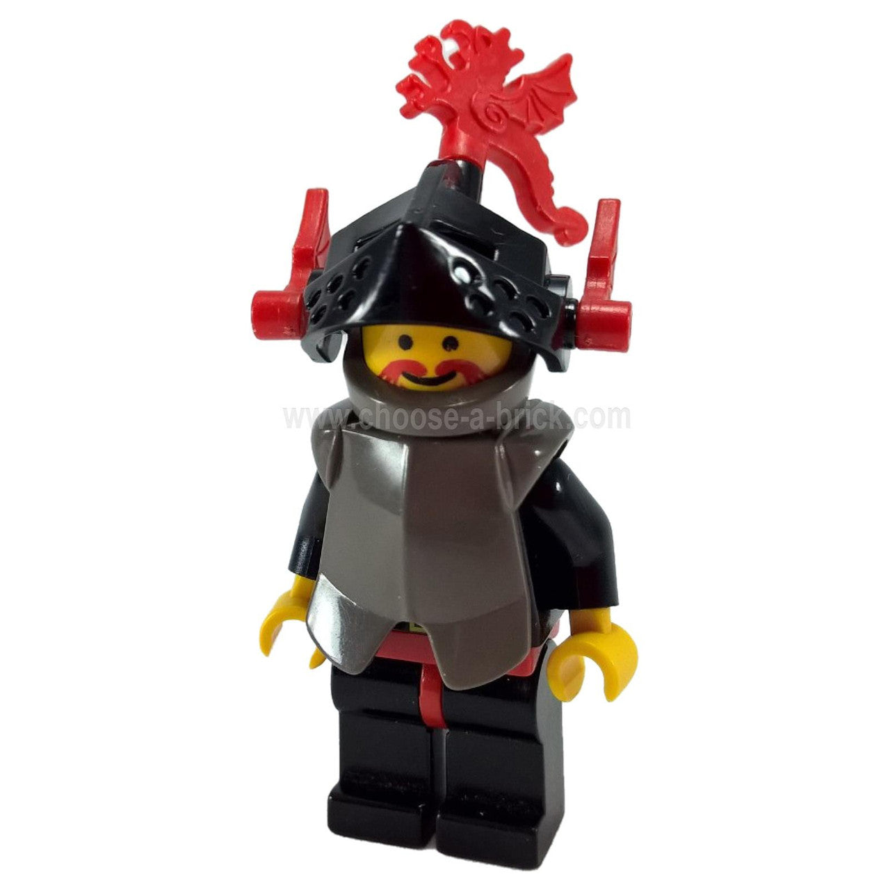 Pelindung Dada - Armor di atas Hitam, Kelabu Gelap Topi Keledar, Hitam Pelindung Mata, Merah Bulu Naga, (6009)