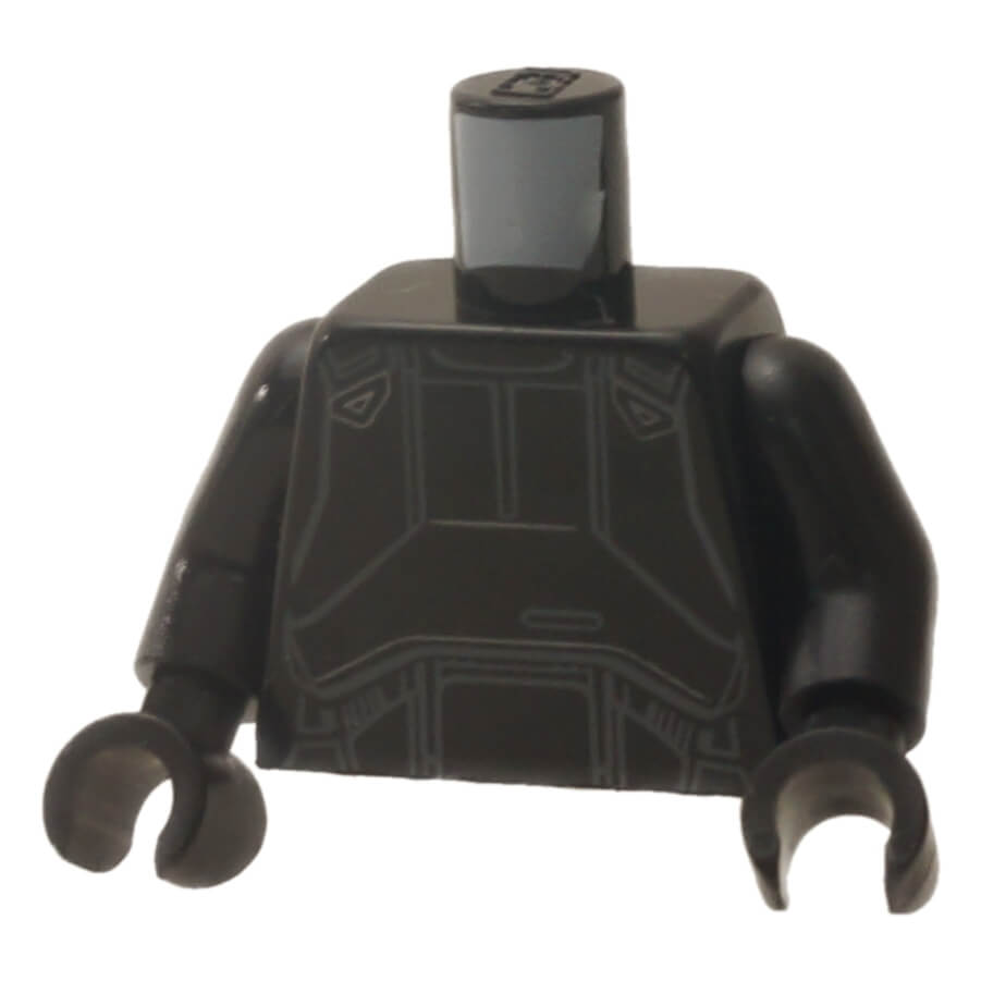 LEGO® Death Trooper black torso with dark gray sci-fi armor print and black arms